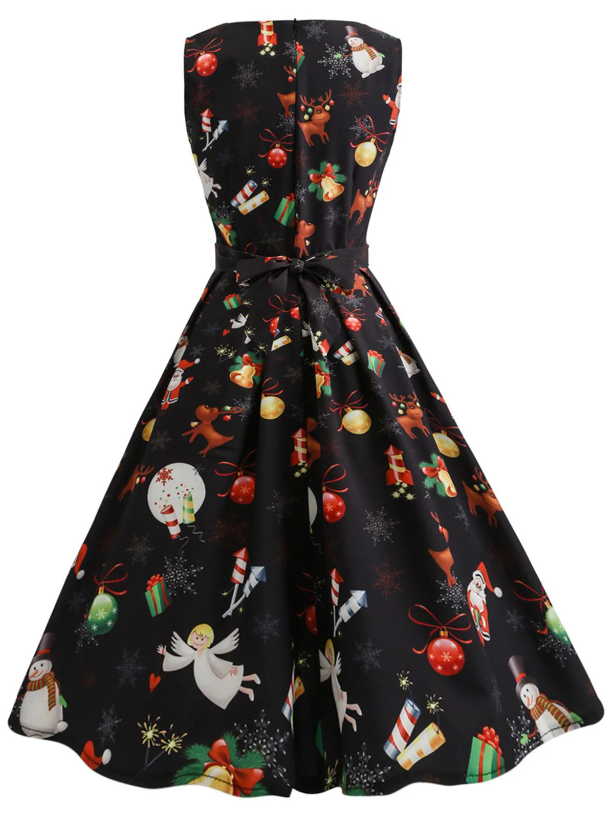 Robe de Noël ras du cou patchwork des années 1950 - Image 3