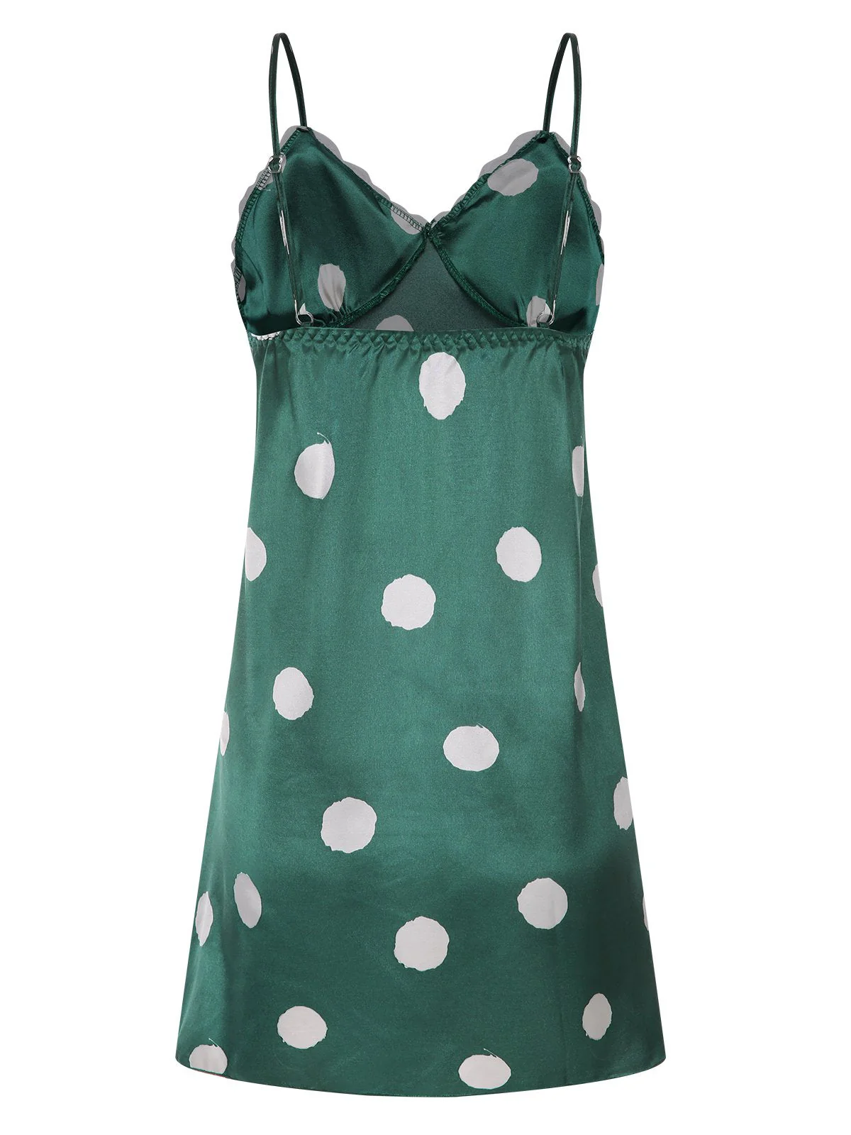 Robe de nuit à bretelles spaghetti en dentelle à pois des années 1950 - Image 4