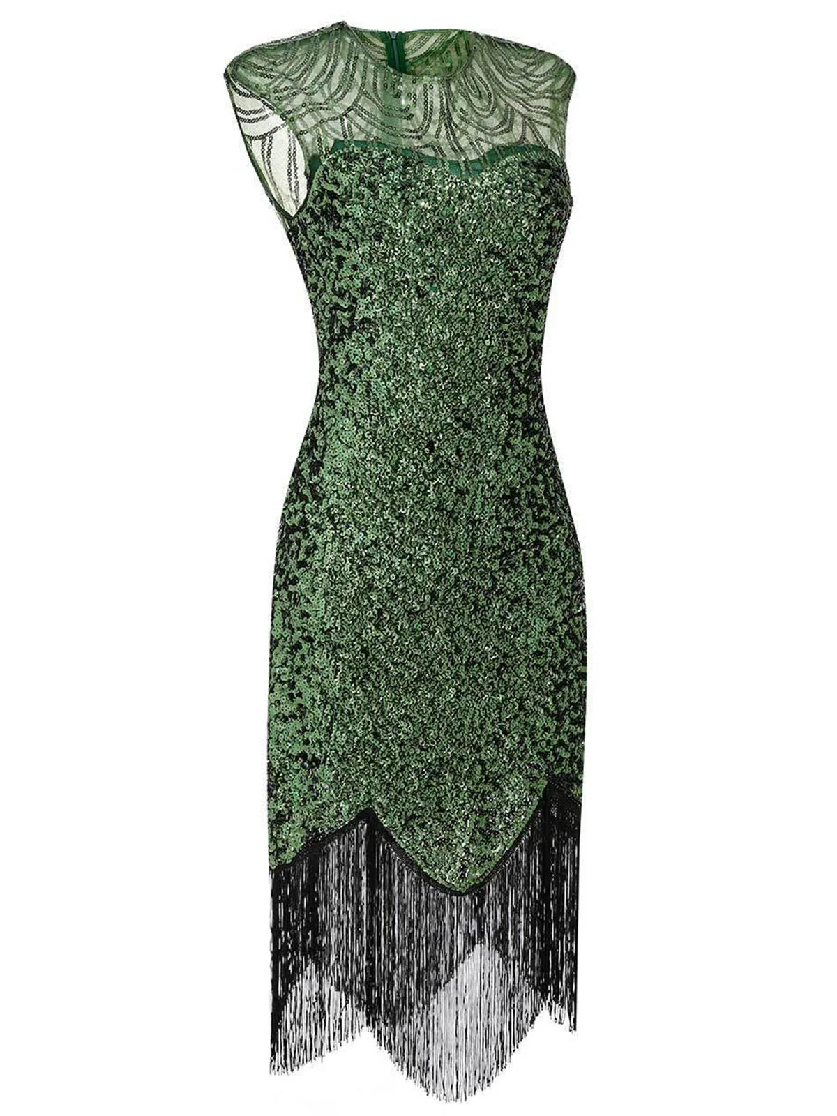Robe de soirée à paillettes et franges des années 1920 - Image 2