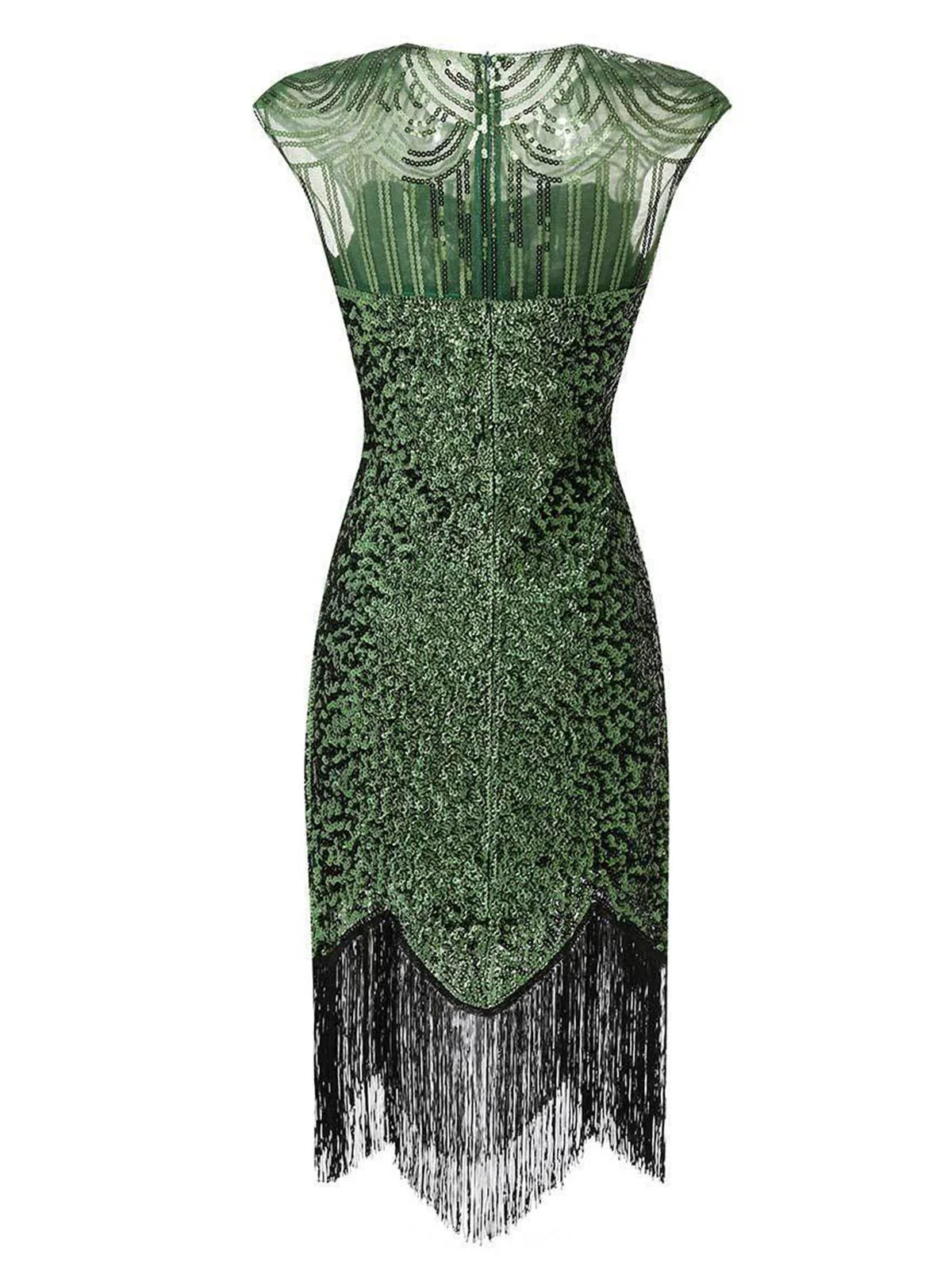 Robe de soirée à paillettes et franges des années 1920 - Image 3