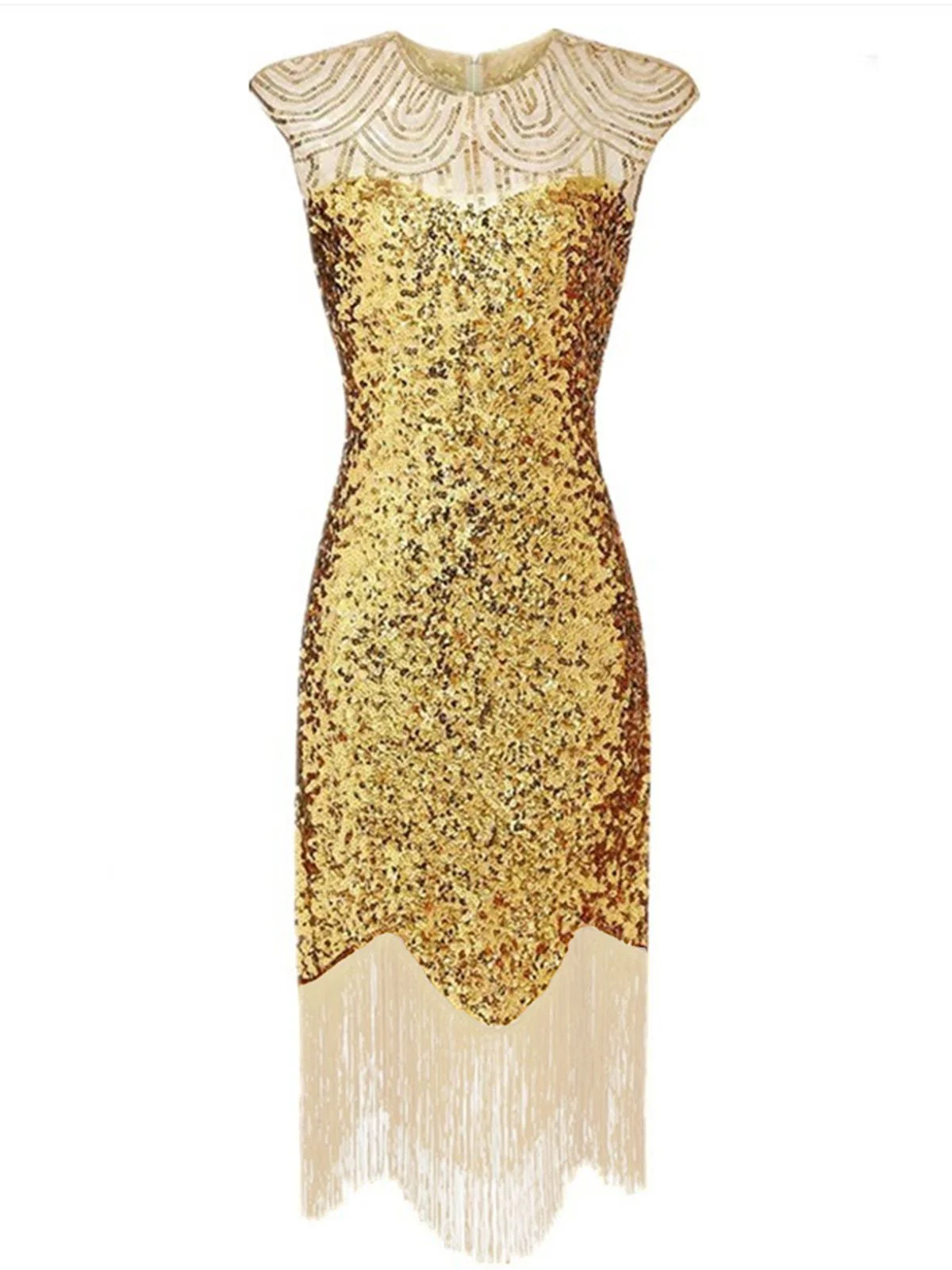 Robe de soirée à paillettes et franges des années 1920 - Image 5
