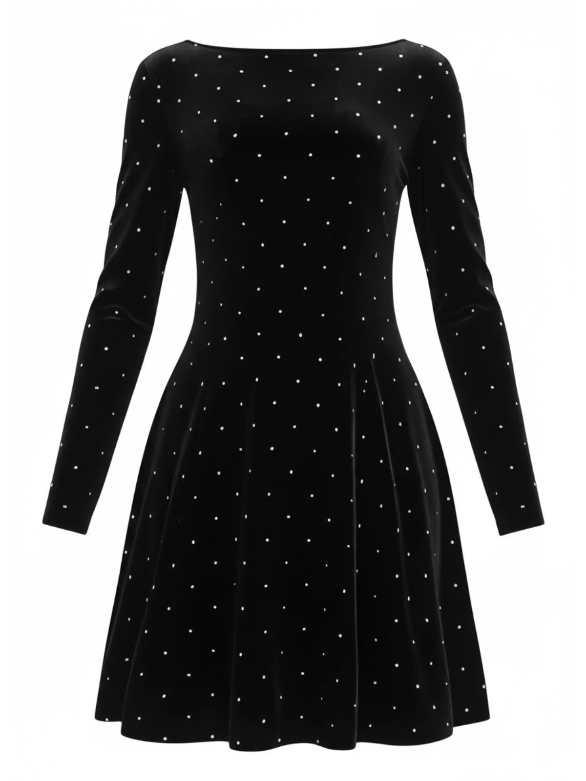 Robe de soirée cintrée en velours et strass années 1980 - Image 10