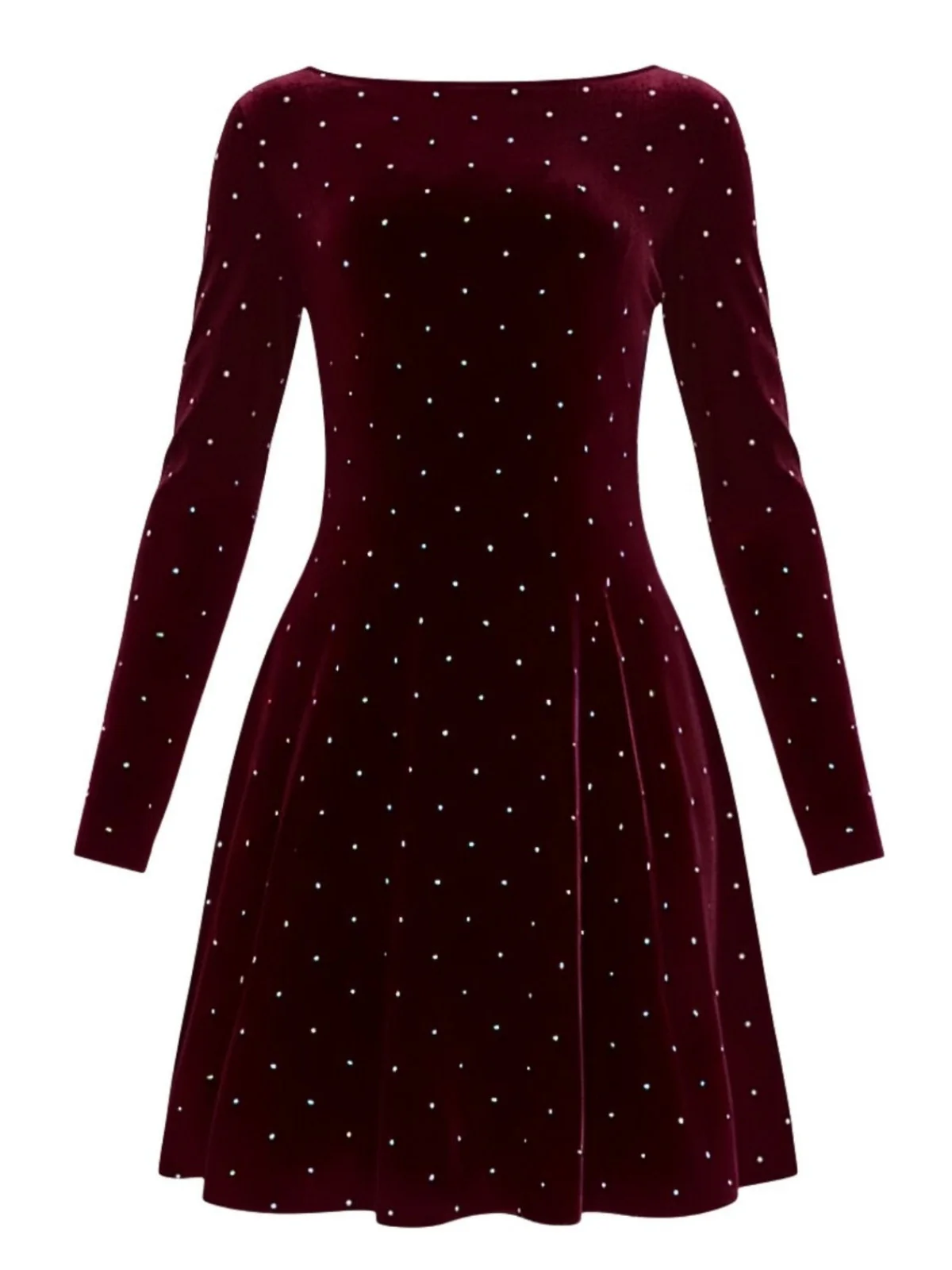Robe de soirée cintrée en velours et strass années 1980 - Image 2