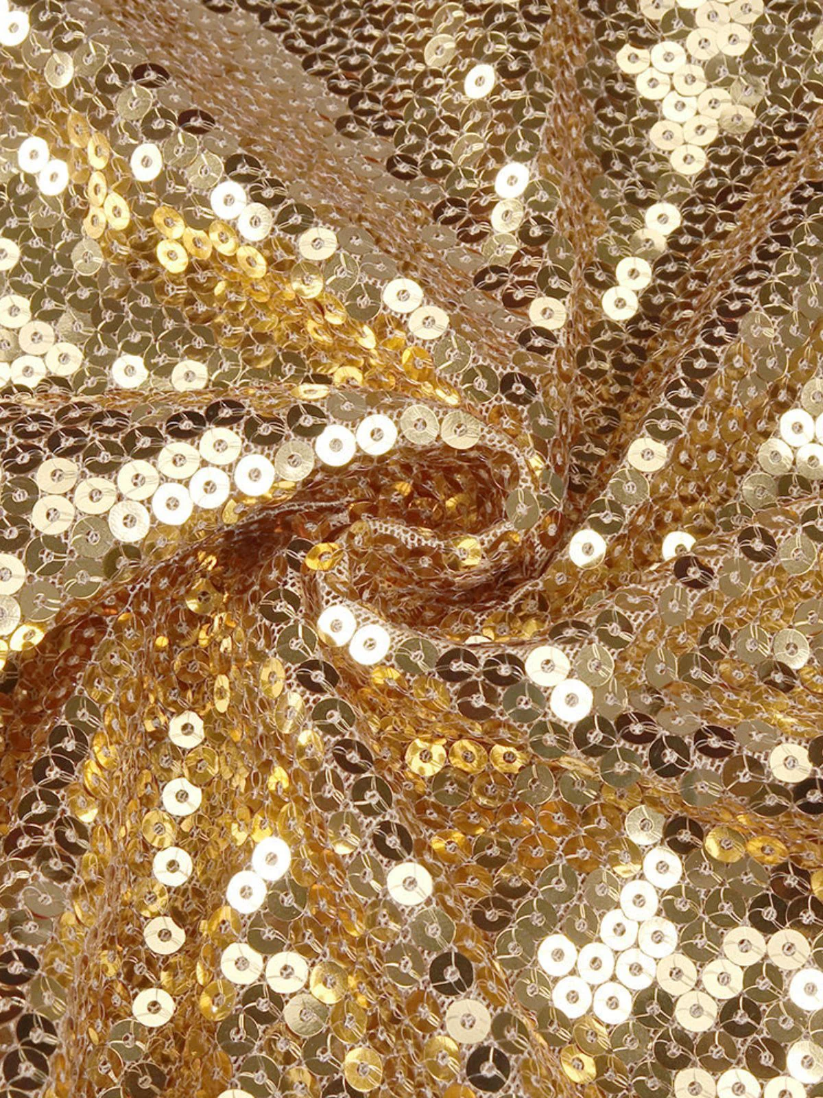 Robe de soirée courte à paillettes dorées années 1970 - Image 5