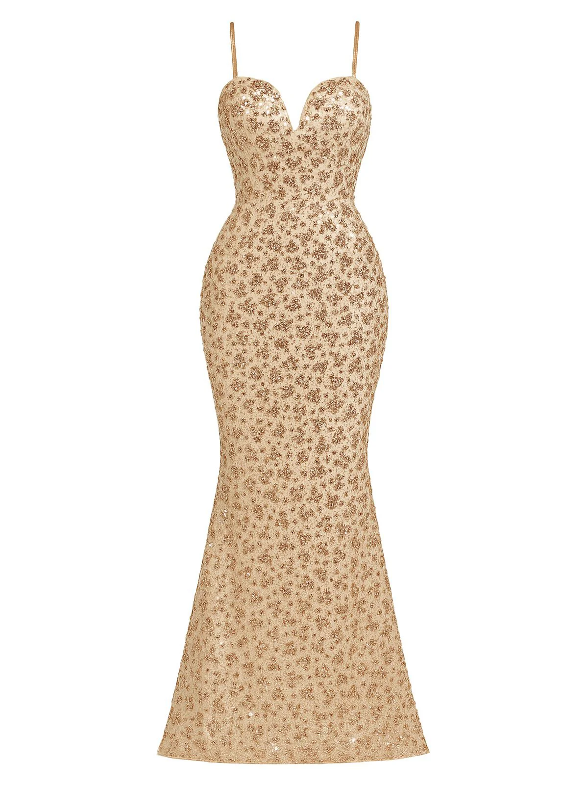 Robe de soirée dos nu sequins couleur champagne années 1930 - Image 2