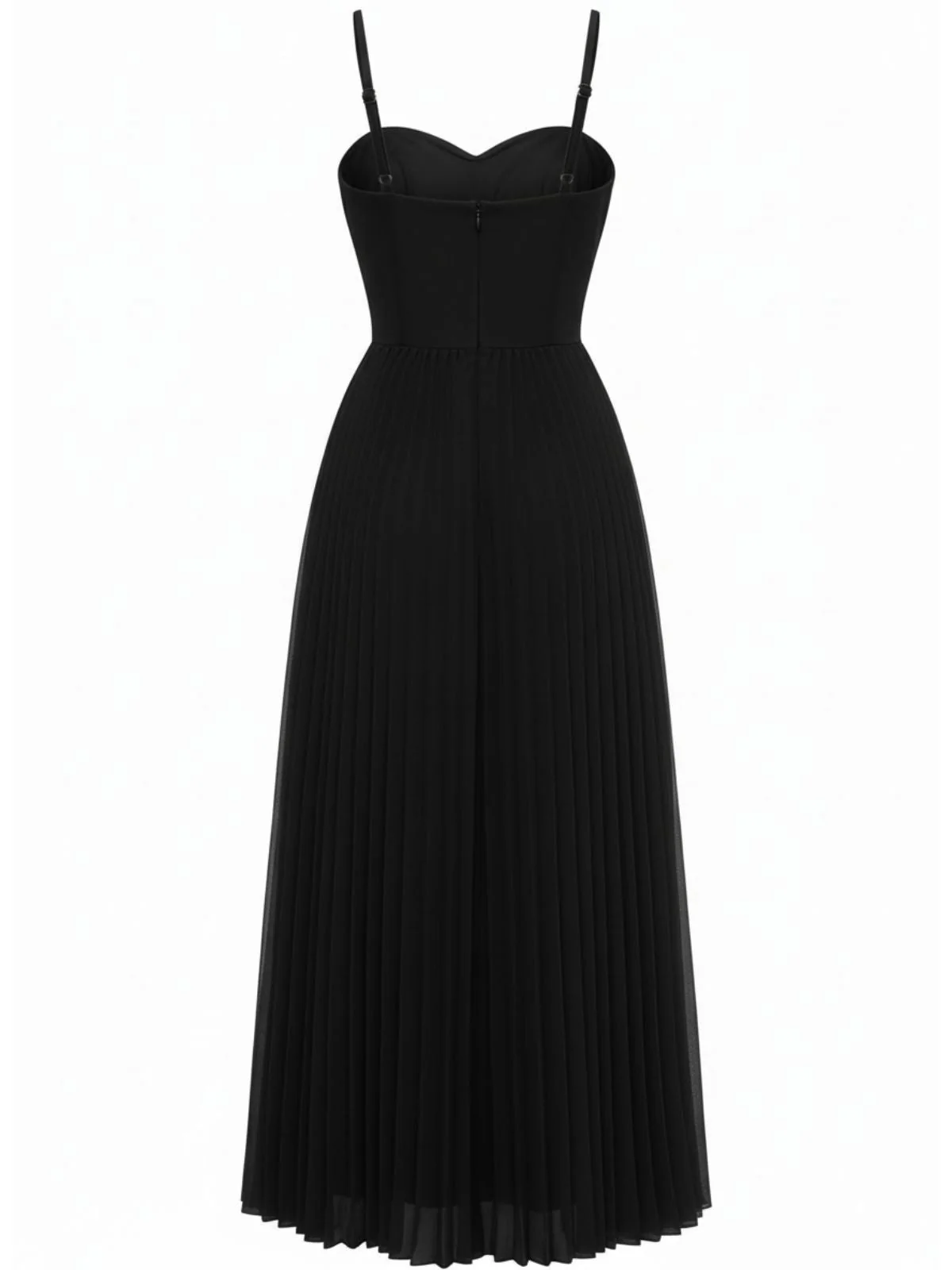 Robe de soirée plissée unie bretelles années 1930 - Image 8