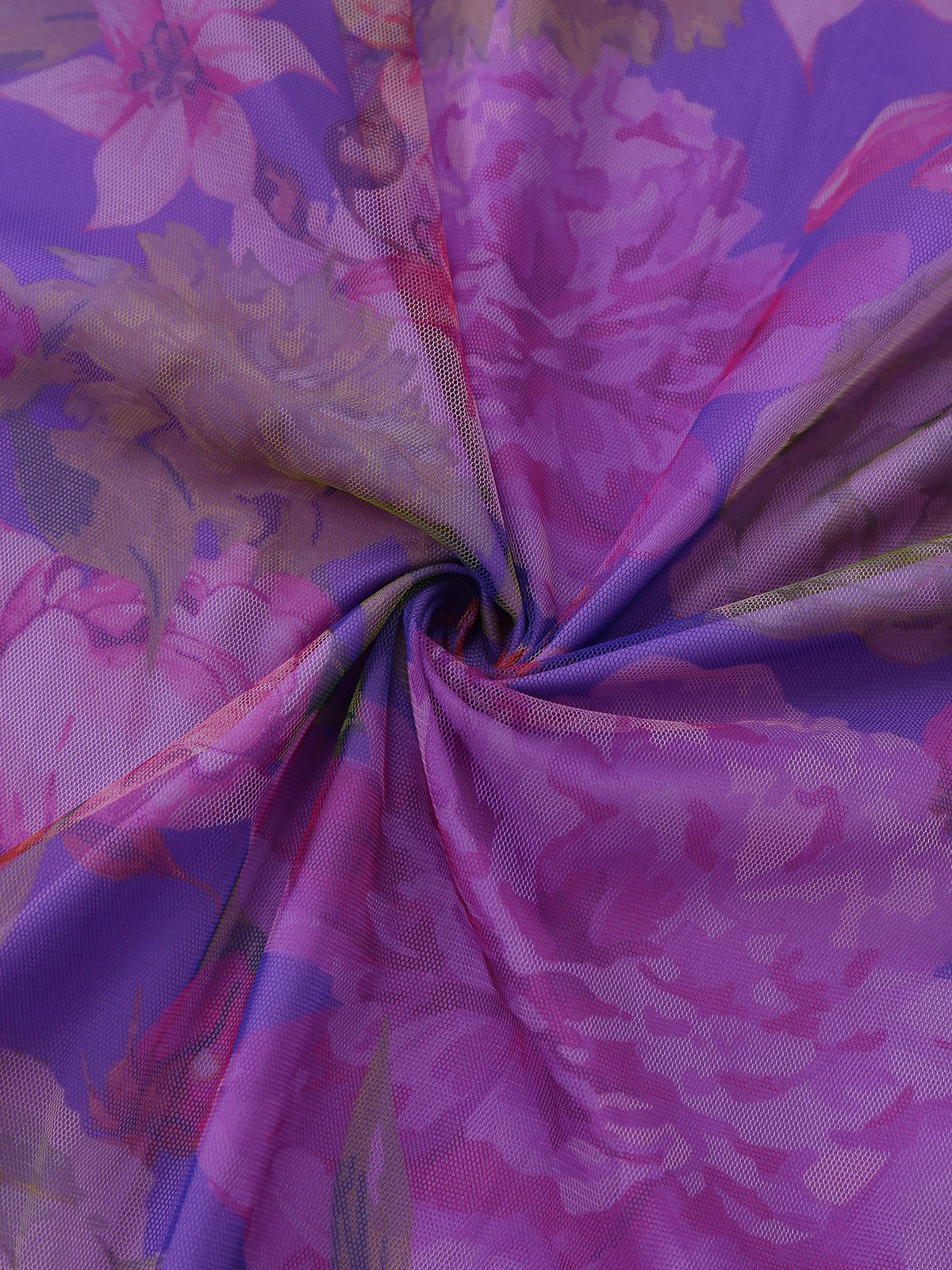 Robe de soirée violette une épaule en résille ornée de fleurs 3D années 1930 - Image 6