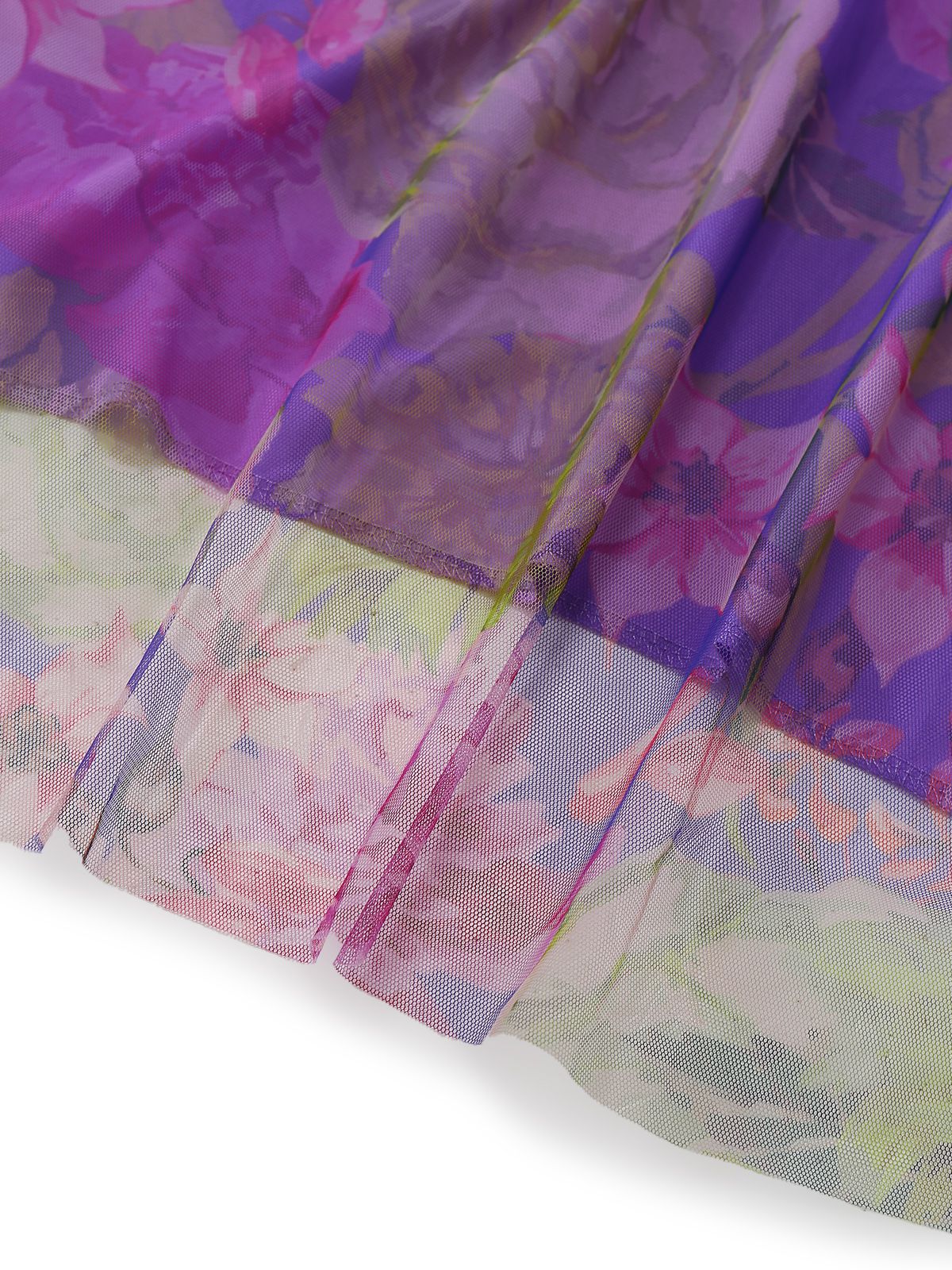 Robe de soirée violette une épaule en résille ornée de fleurs 3D années 1930 - Image 7