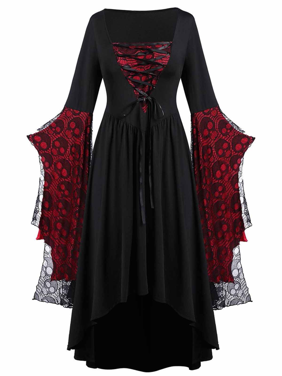 Robe de sorcière en patchwork de dentelle d’Halloween des années 1950 - Image 3