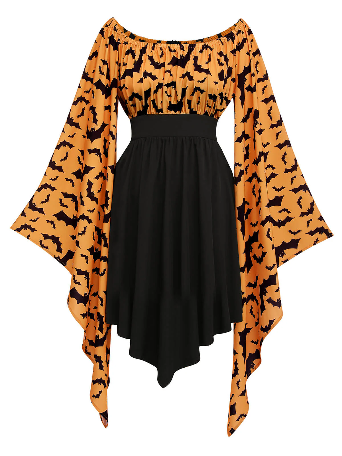 Robe d'Halloween à Taille Empire Chauve-Souris Gothique - Image 5