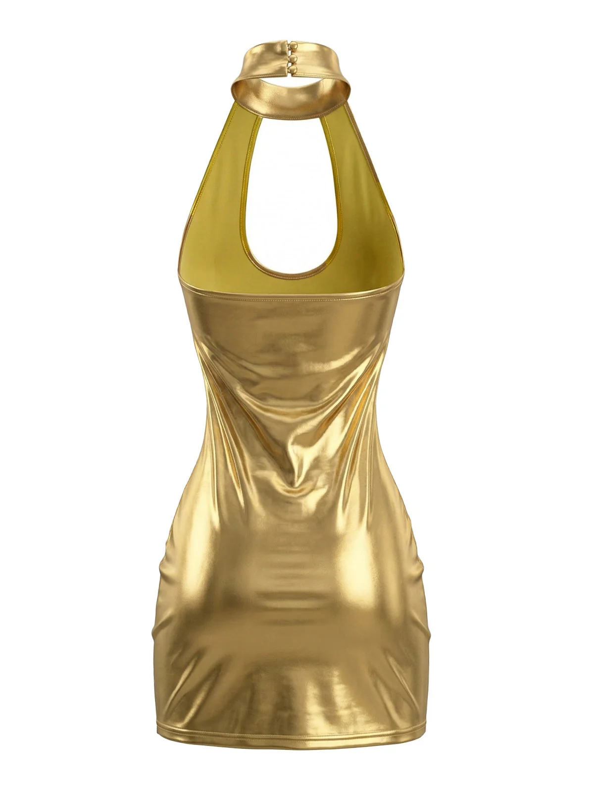 Robe disco cuir verni brillant années 1980 - Image 9