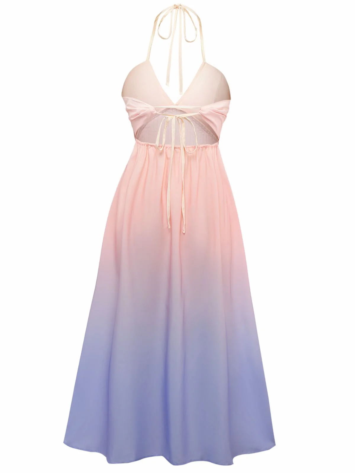 Robe dos nu à décolleté plongeant en V ombré 1940s - Image 5