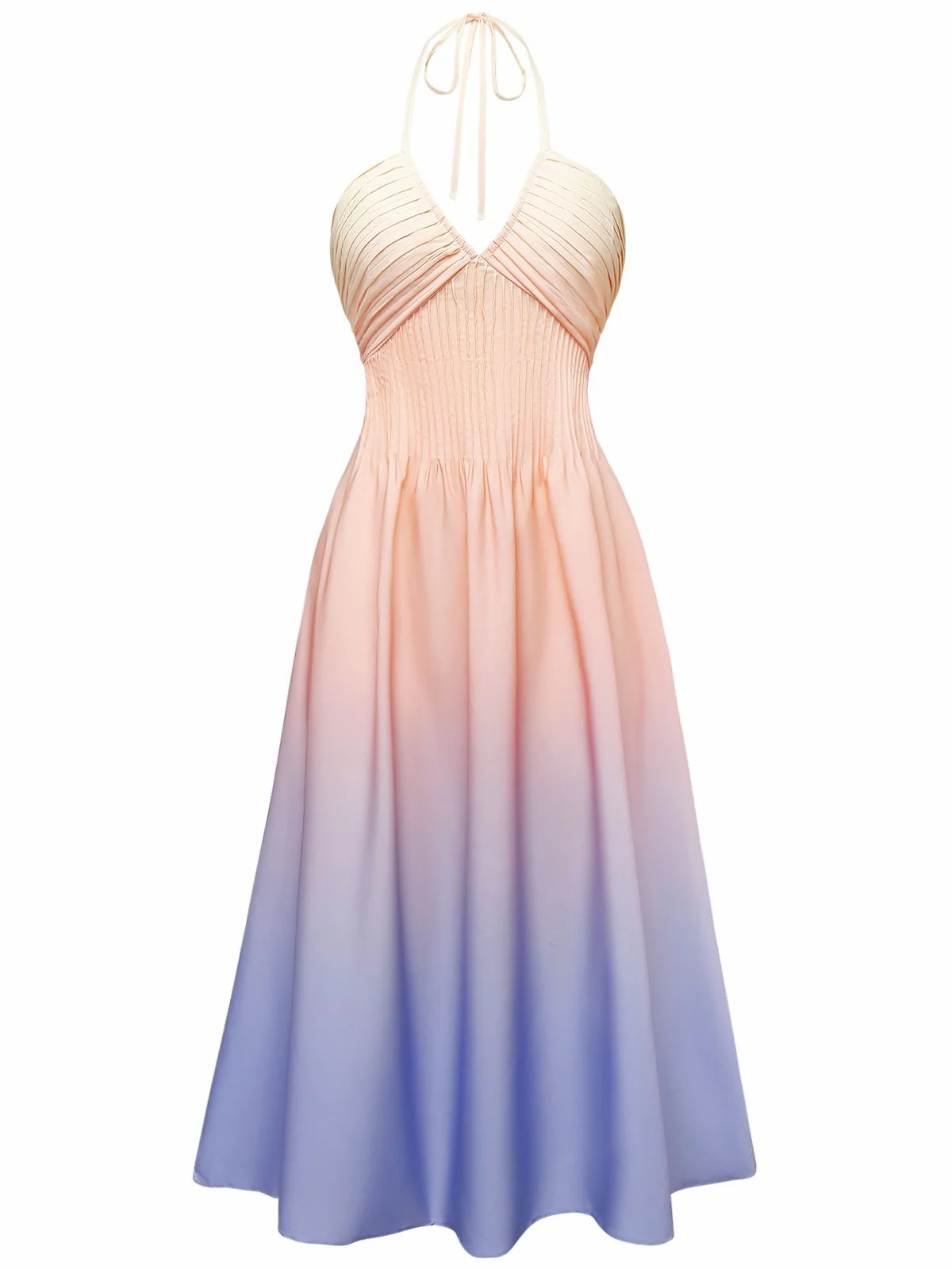 Robe dos nu à décolleté plongeant en V ombré 1940s - Image 8