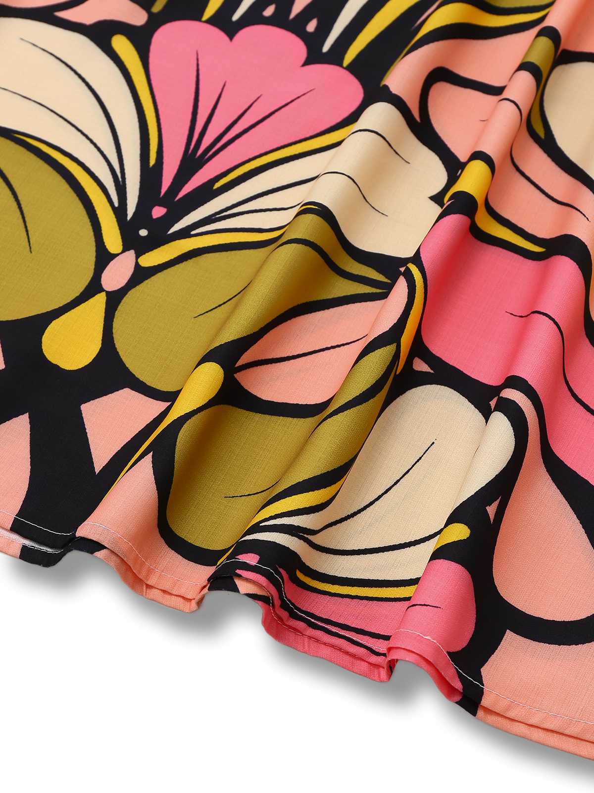 Robe dos nu à fleurs style bohème avec ceinture des années 1970 - Image 5