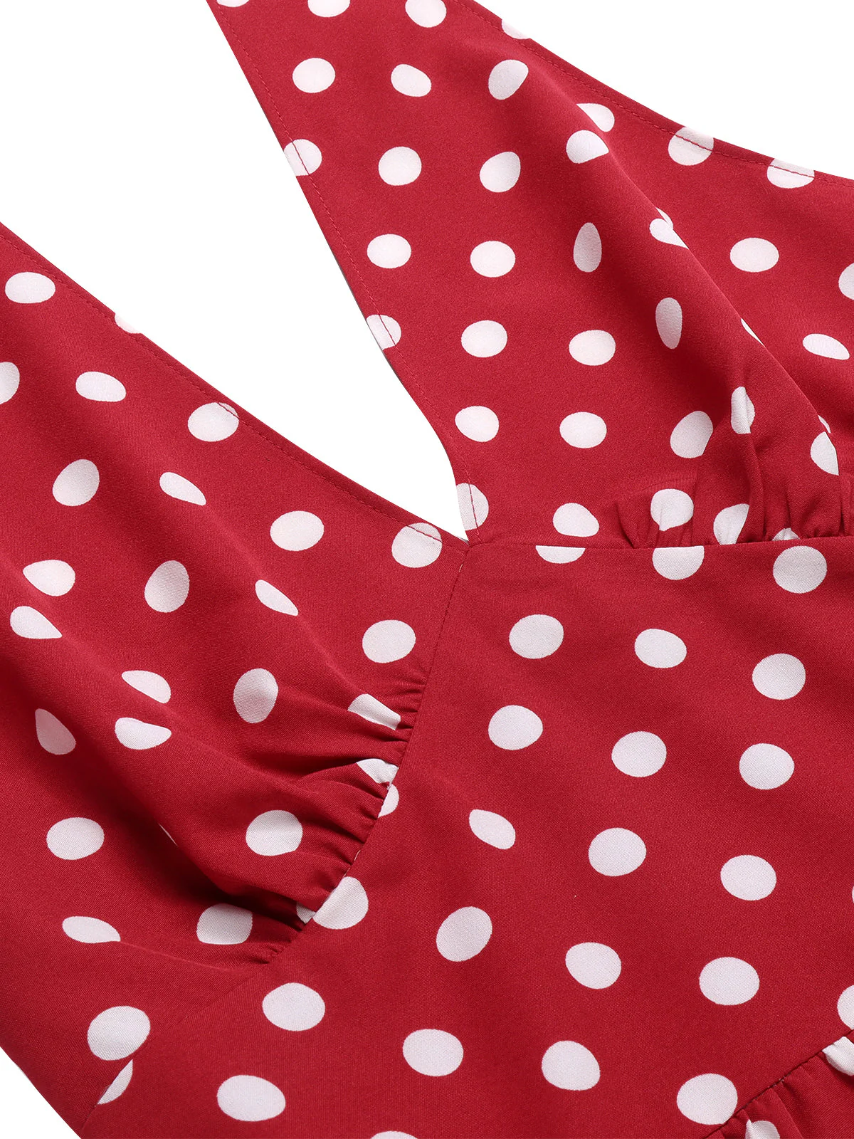 Robe dos nu à pois rouge des années 1950 avec ensemble d'accessoires - Image 6