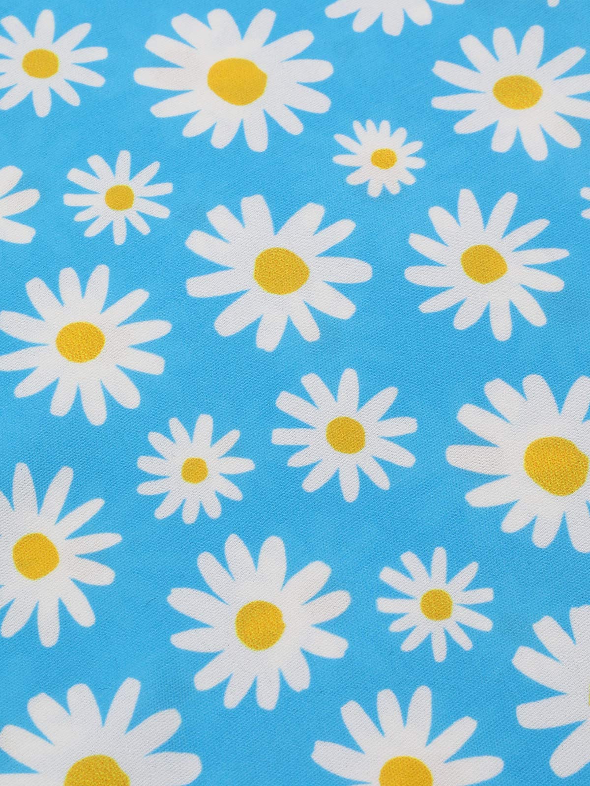 Robe dos nu marguerites bleue avec bordure en dentelle des années 1950 - Image 10