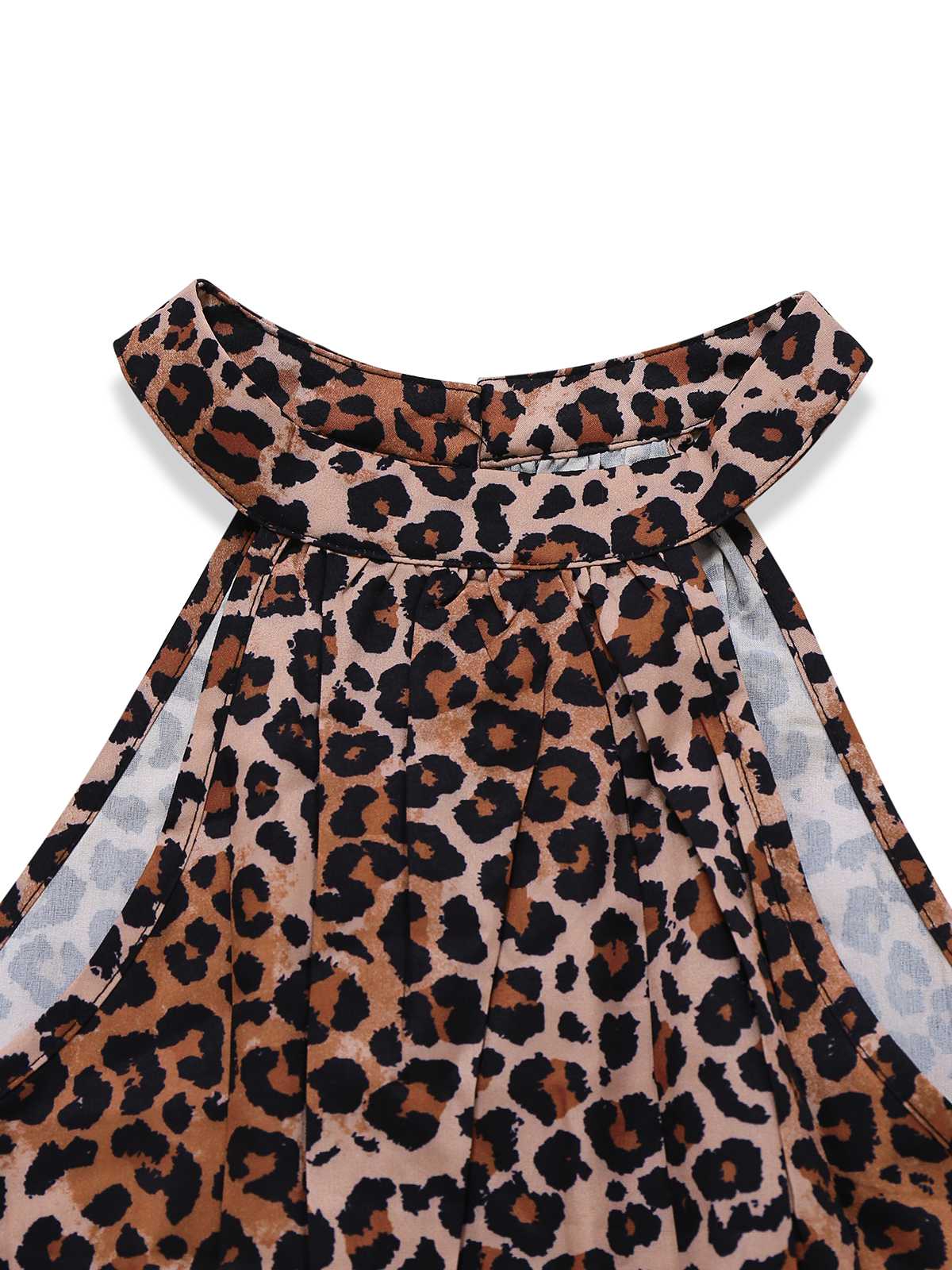 Robe dos nu ronde marron léopard et papillon des années 1930 - Image 3