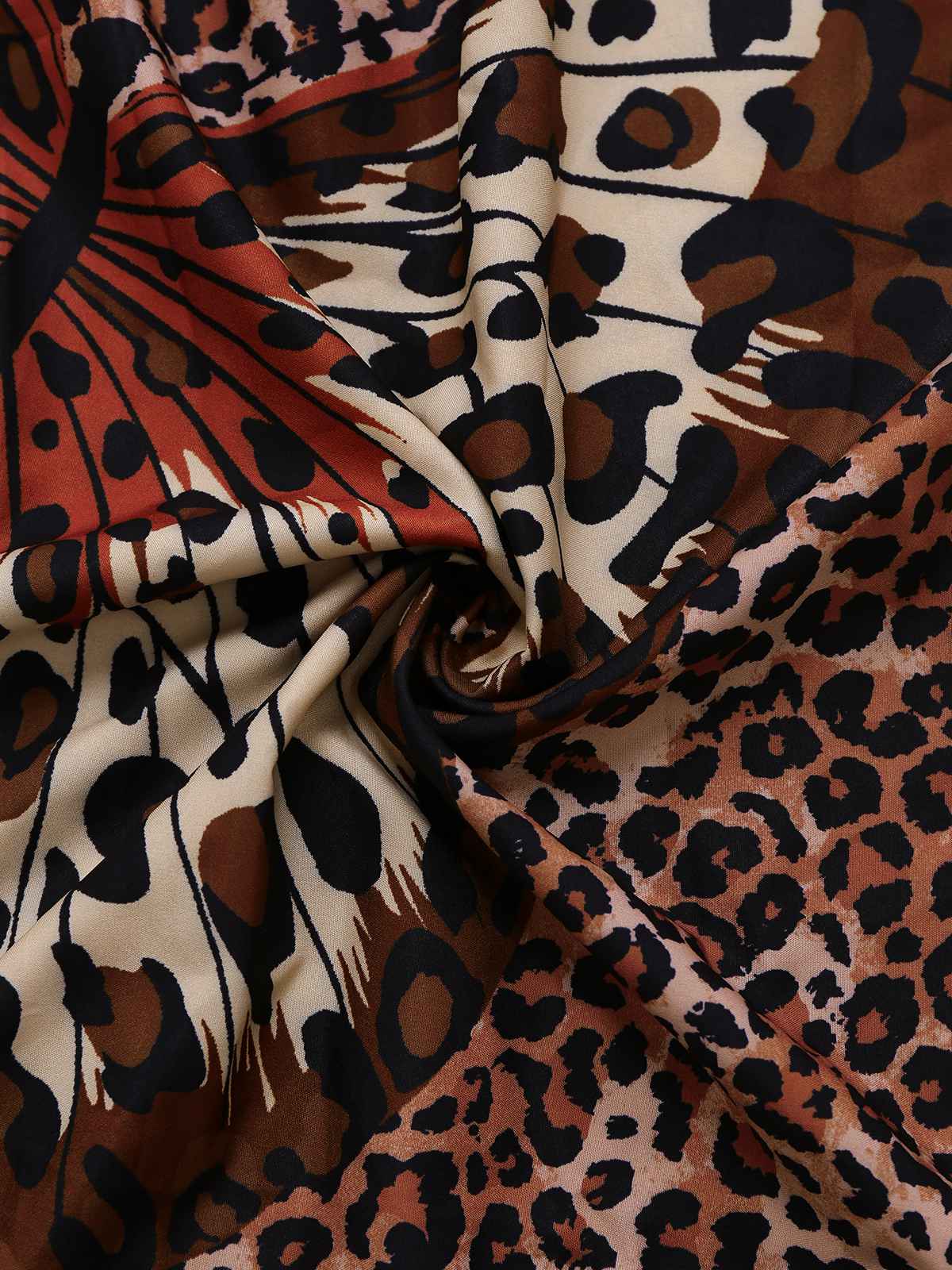 Robe dos nu ronde marron léopard et papillon des années 1930 - Image 4