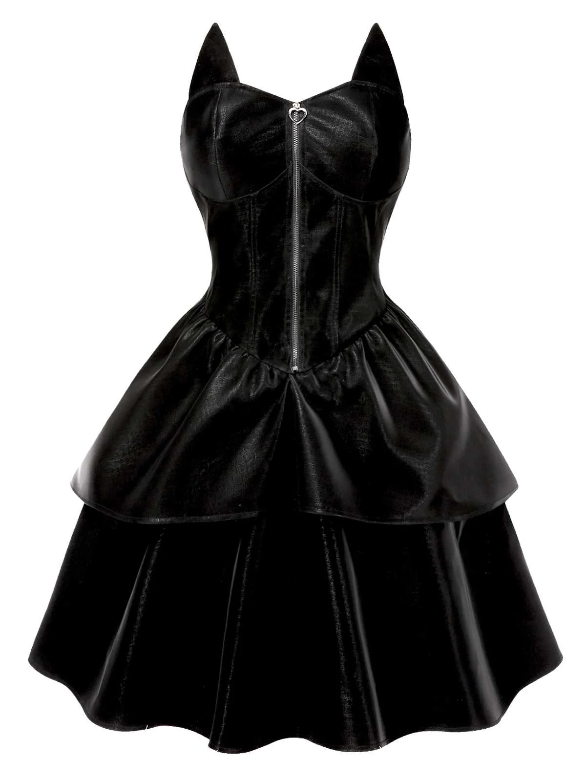 Robe en cuir noire fille chat Halloween années 1950 - Image 3