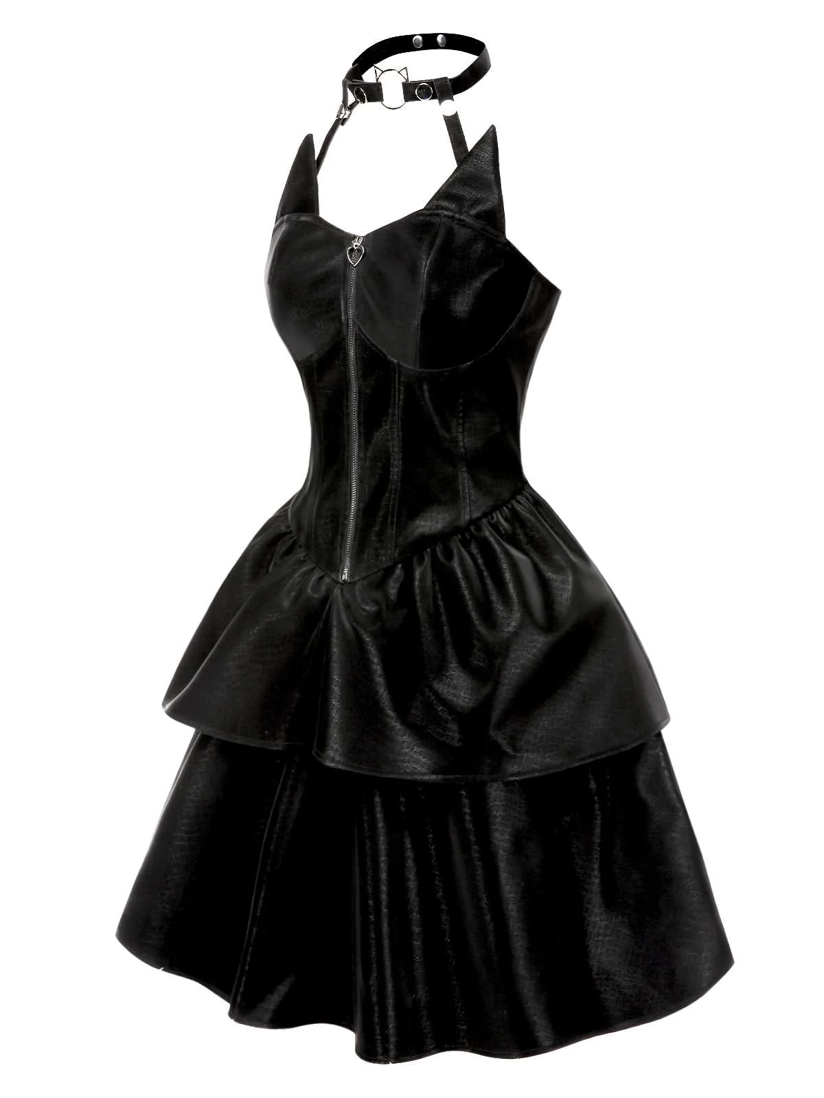 Robe en cuir noire fille chat Halloween années 1950 - Image 4
