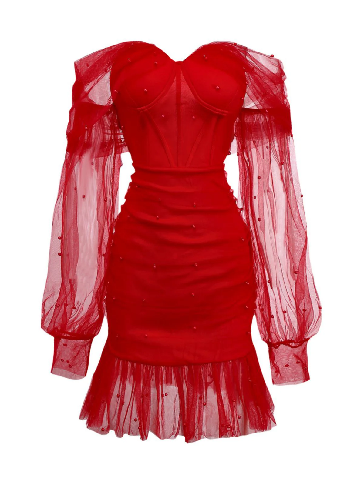 Robe en maille à encolure en cœur et épaules dénudées des années 1960 - Image 2