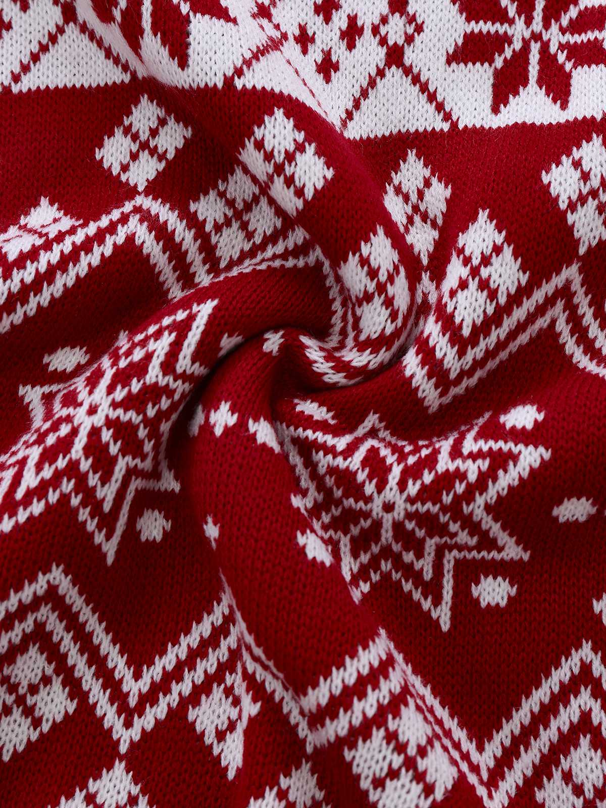 Robe en maille jacquard à rennes et de flocons de neige années 1960 - Image 7