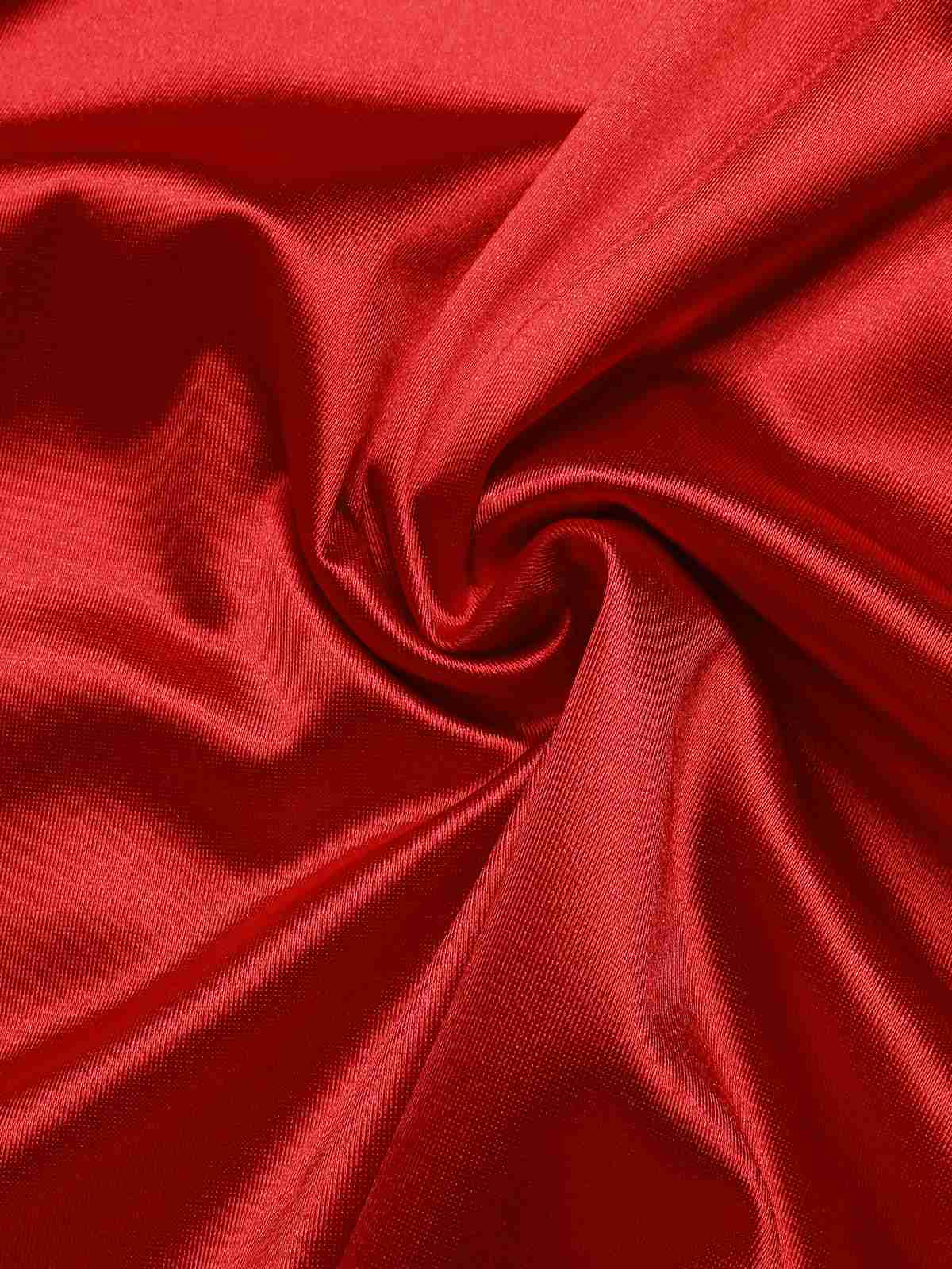 Robe en satin à col en V profond et couleur unie 1950s - Image 5
