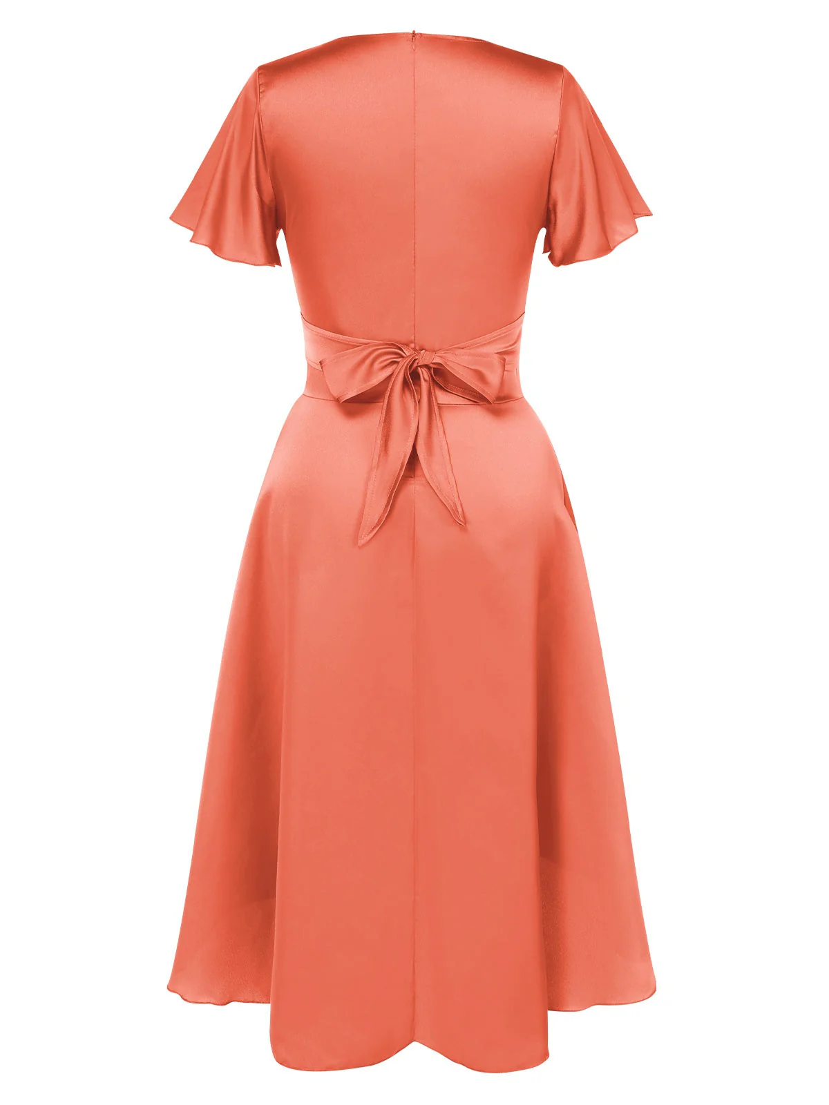 Robe en satin torsadé col V profond des années 1940 - Image 6