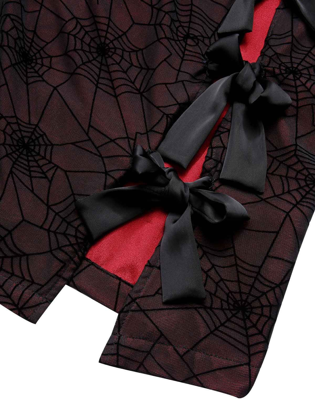 Robe en toile d'araignée d'Halloween rouge foncé des années 1960 - Image 5
