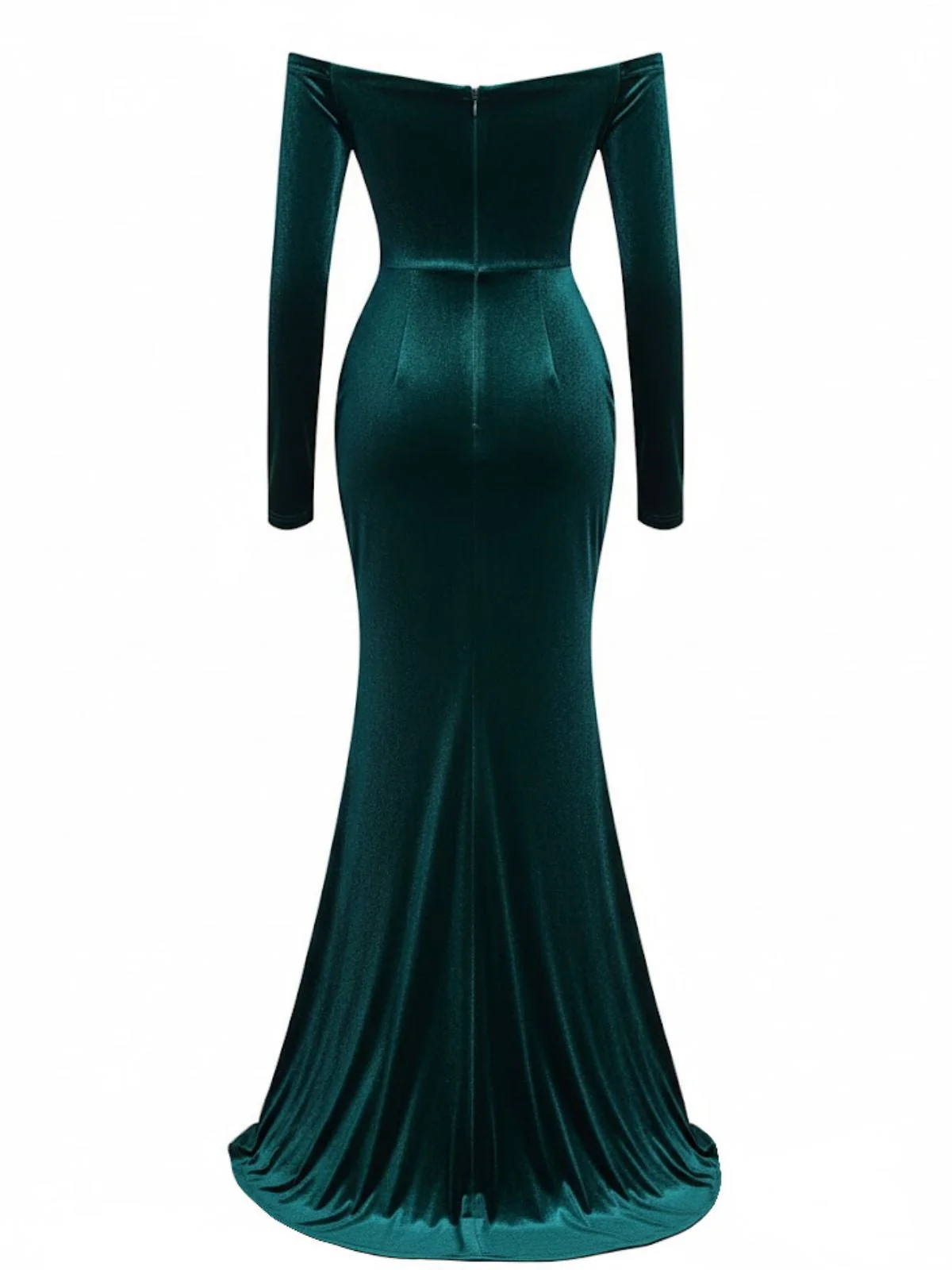Robe en velours épaules dénudées froncée et fendue sur le côté années 1930 - Image 2