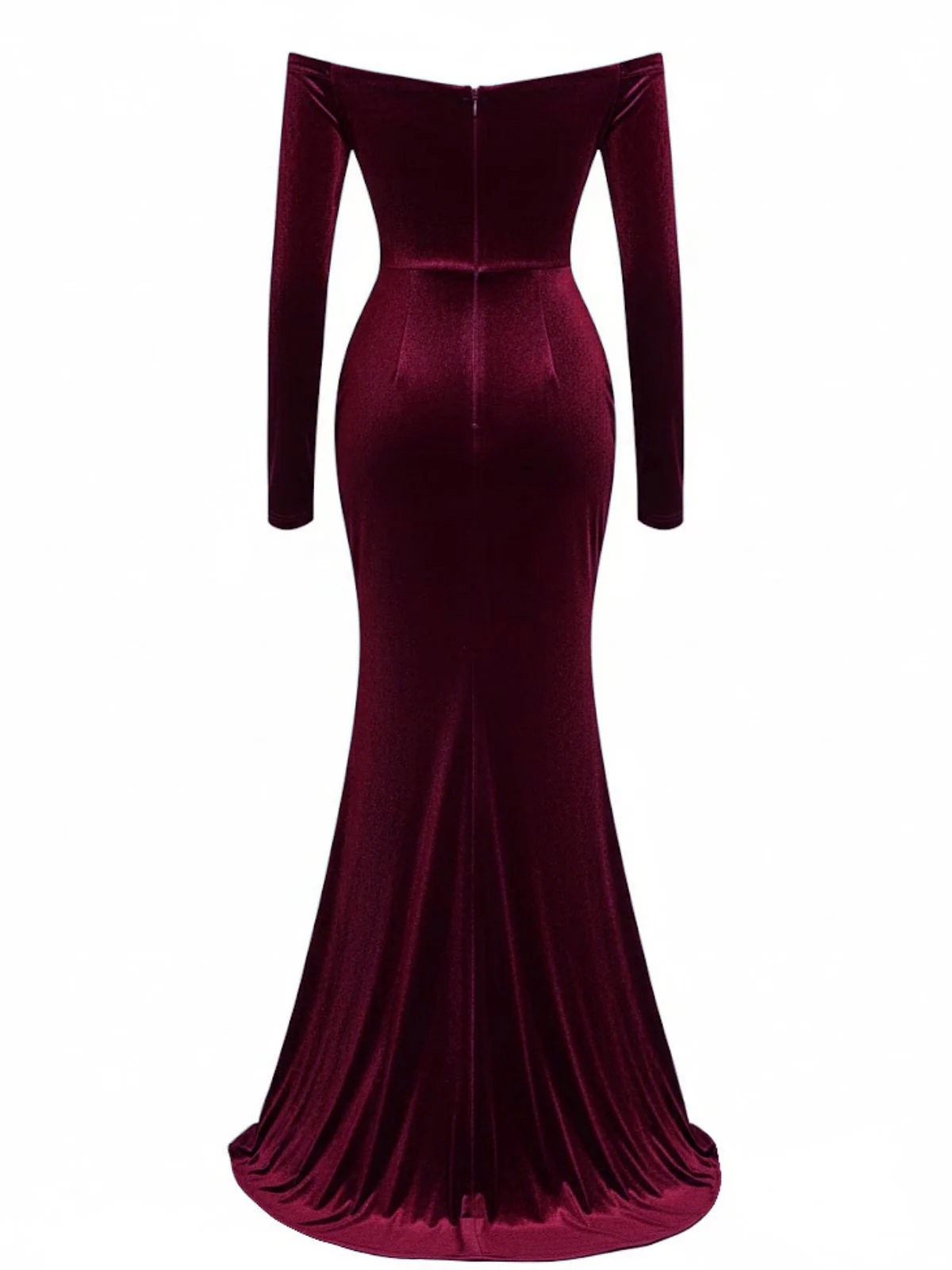 Robe en velours épaules dénudées froncée et fendue sur le côté années 1930 - Image 8