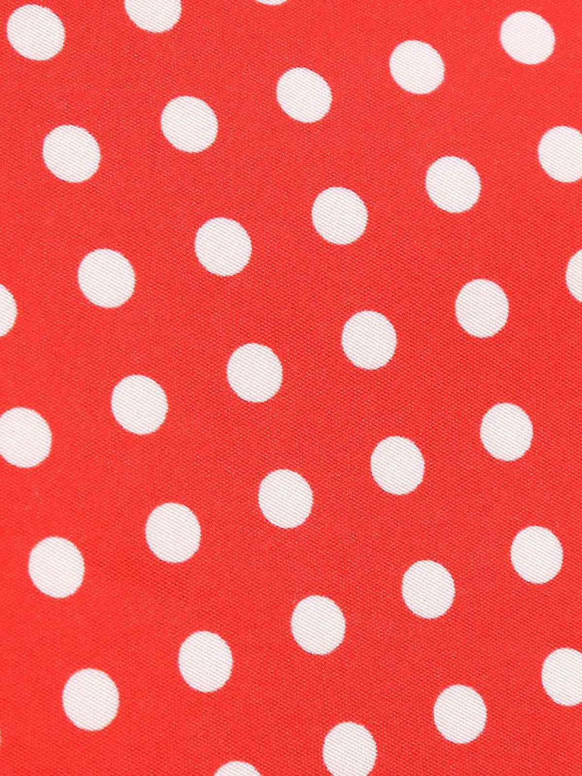 Robe évasée ceinturée col chemise unie à pois 1950s - Image 3