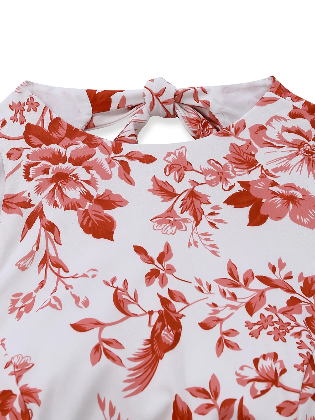 Robe Évasée Dos Nu Imprimé Floral Années 1960 - Image 6
