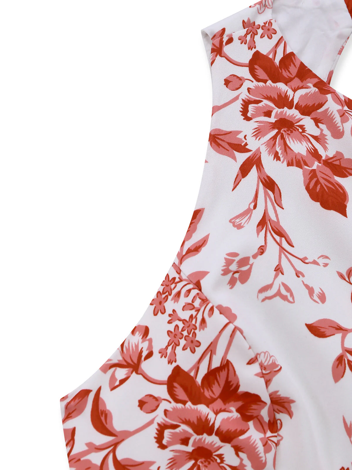 Robe Évasée Dos Nu Imprimé Floral Années 1960 - Image 7