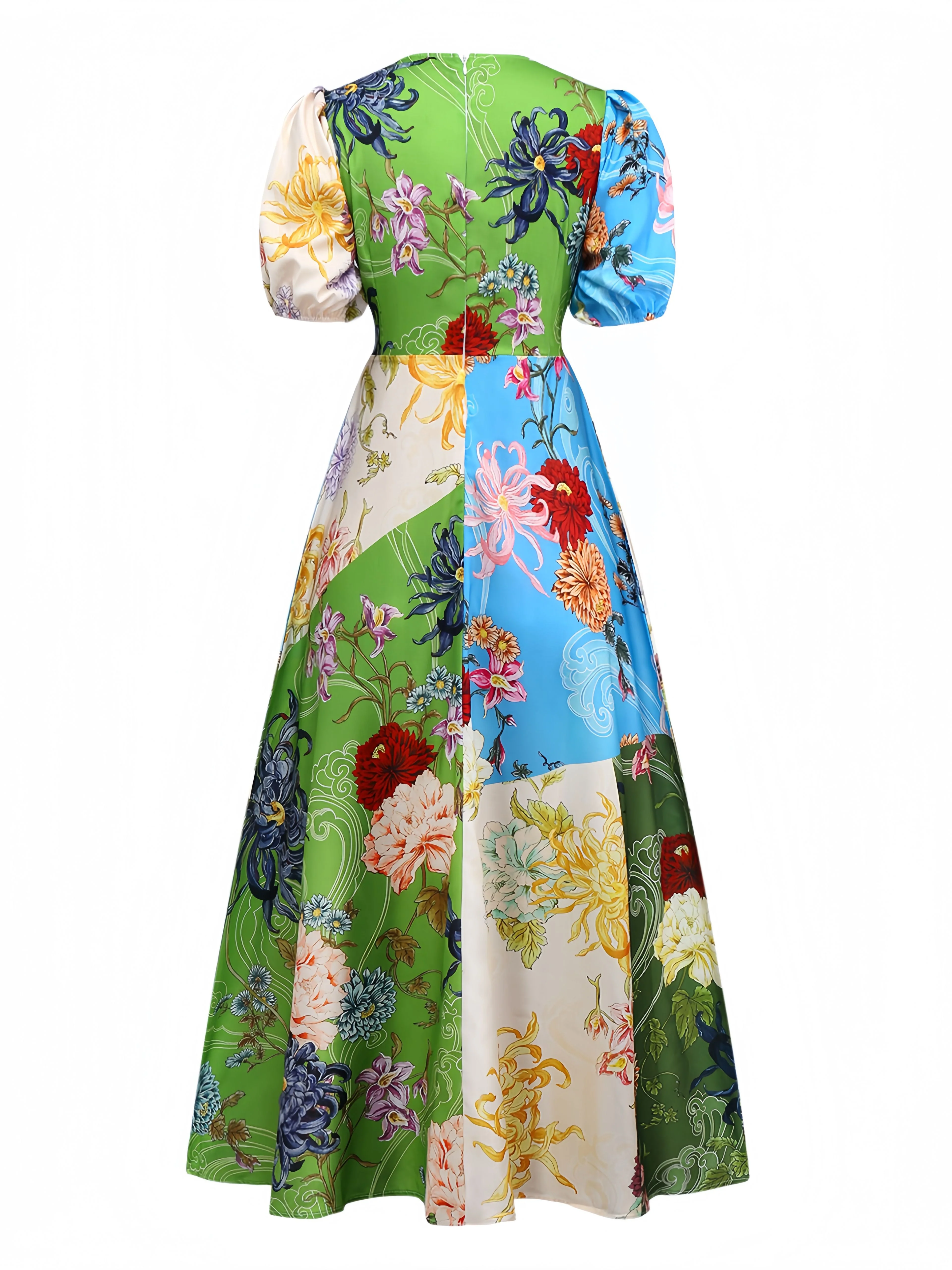 Robe fleur à manches bouffantes années 1940 - Image 2