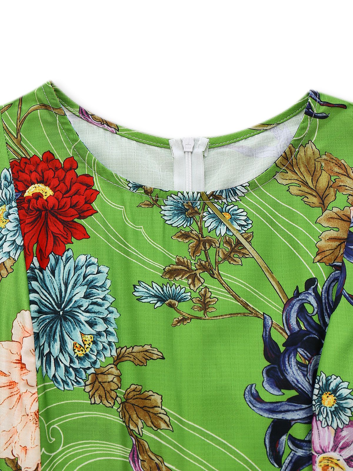 Robe fleur à manches bouffantes années 1940 - Image 3