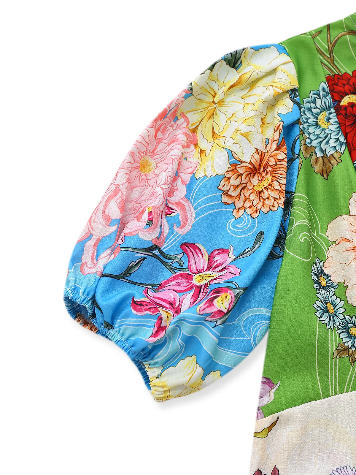 Robe fleur à manches bouffantes années 1940 - Image 4