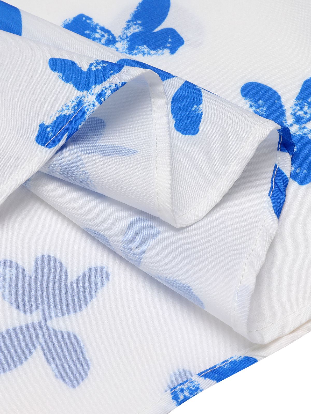 Robe florale bleu col claudine des années 1940 - Image 6
