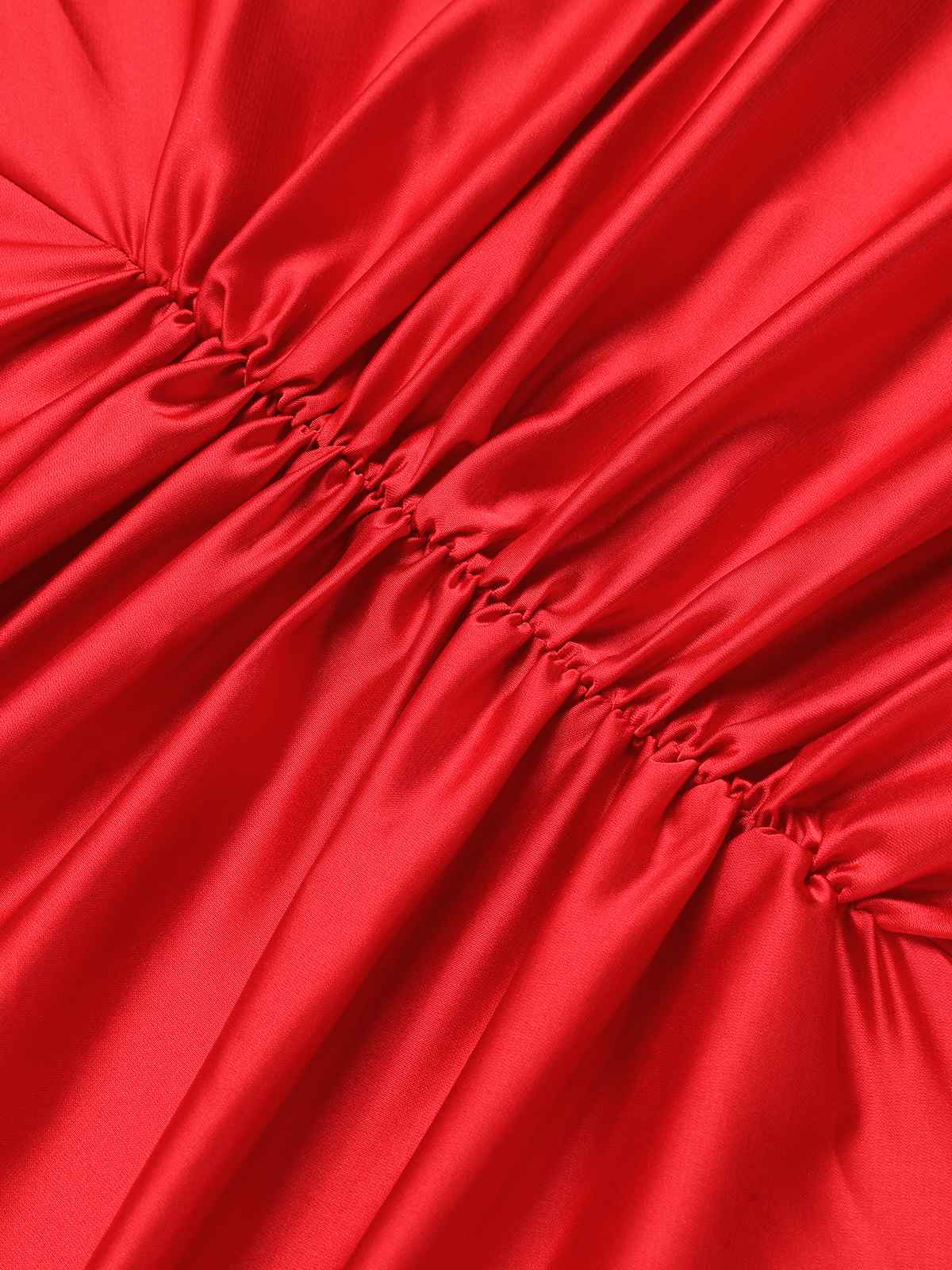 Robe formelle plissée rouge des années 1960 à col en V - Image 6