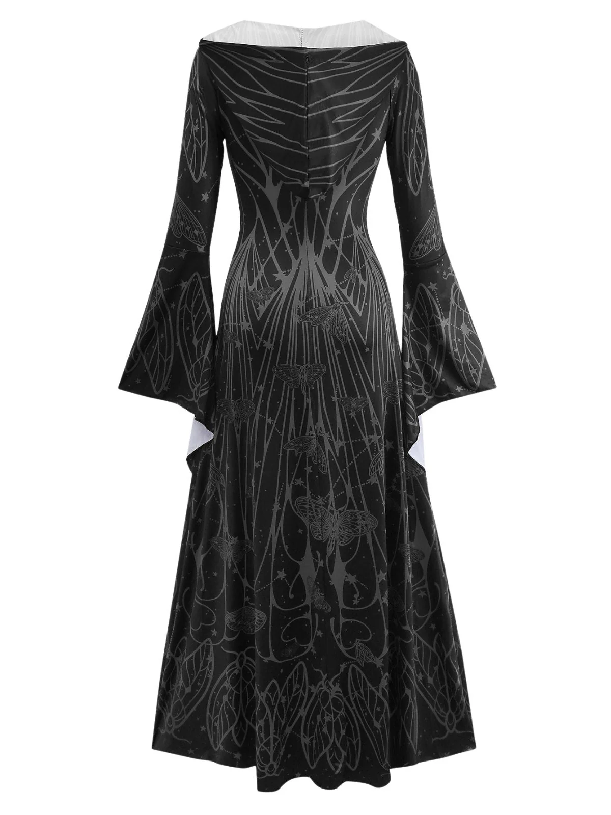Robe gothique à capuche à manches chauve-souris années 1980 - Image 6