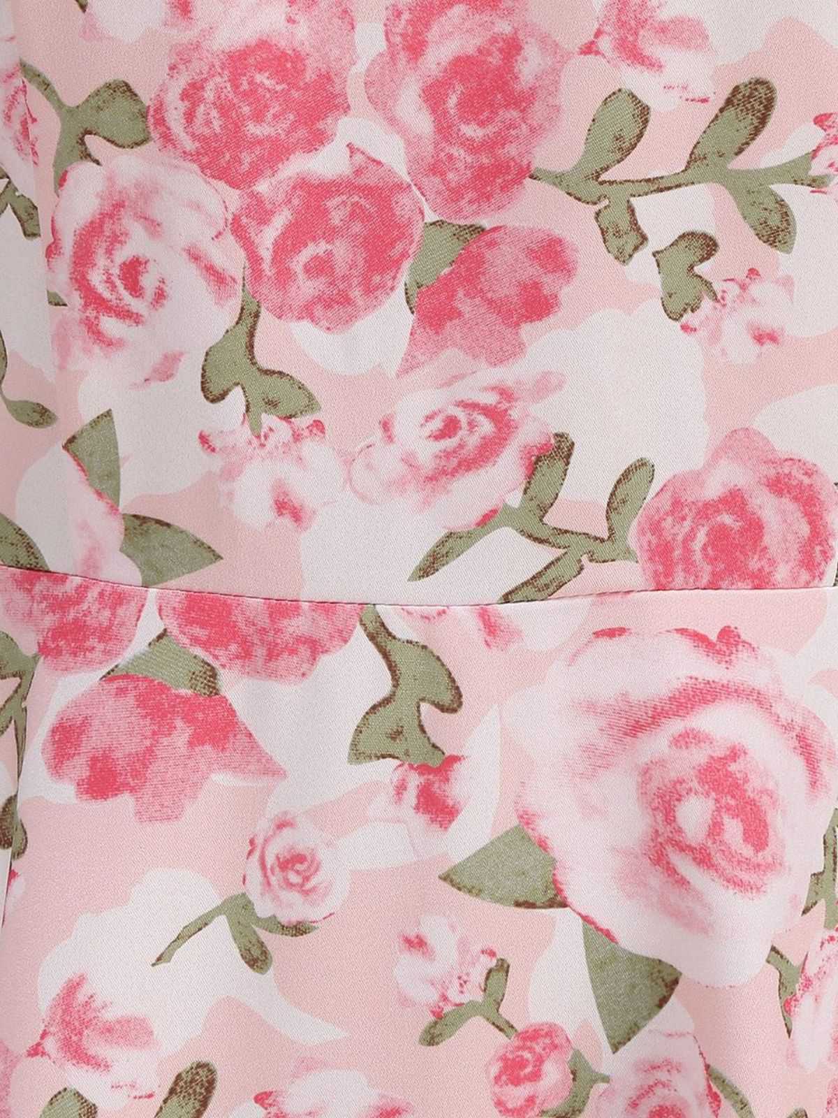 Robe imprimé roses évasée et ceinture 1950s - Image 7