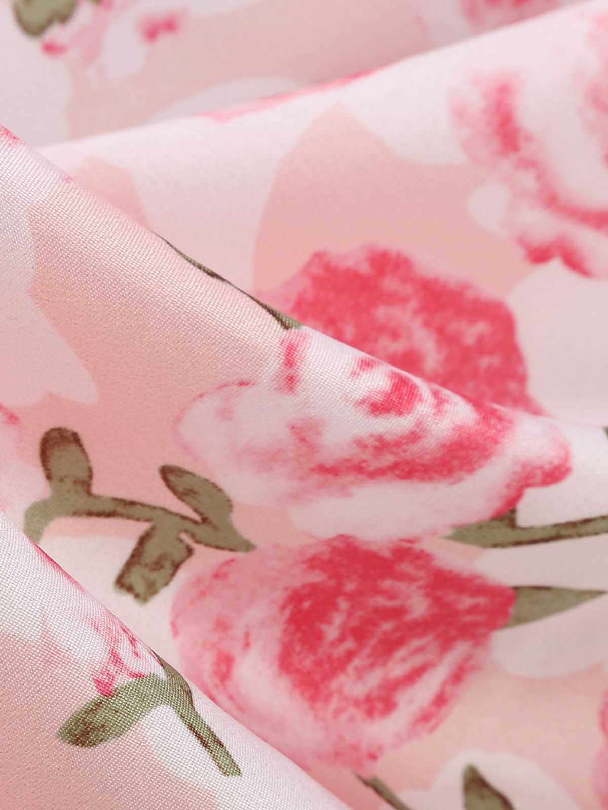 Robe imprimé roses évasée et ceinture 1950s - Image 9