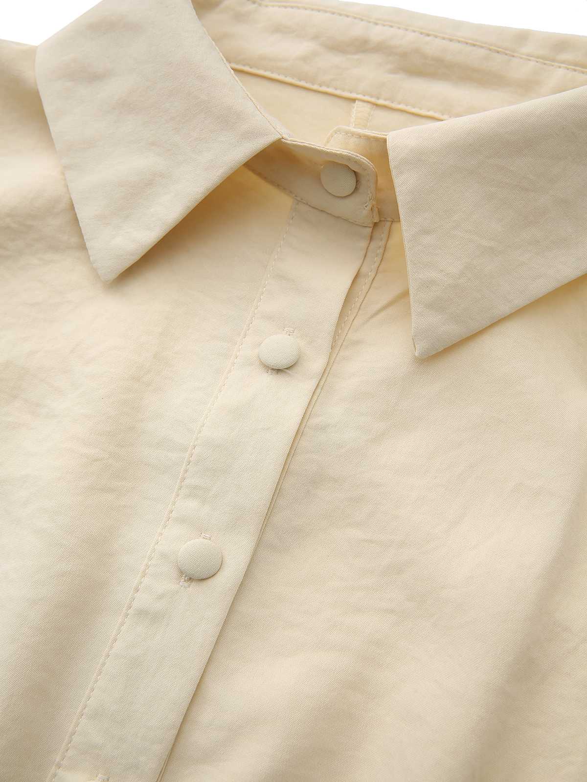 Robe jaune à col boutonné et ceinture à nouer années 1940 - Image 5