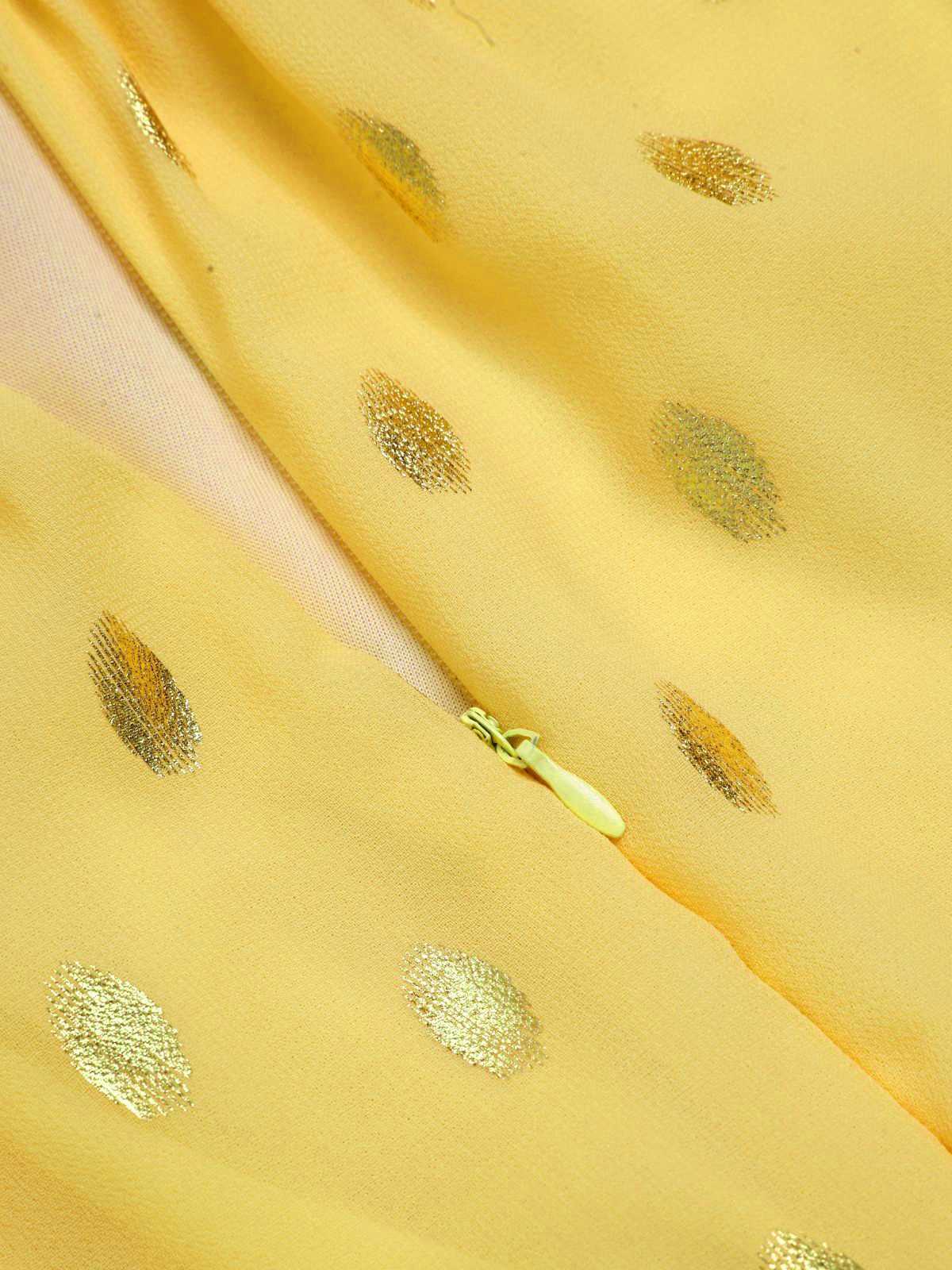 Robe jaune à pois et dentelle patchwork des années 1950 - Image 6