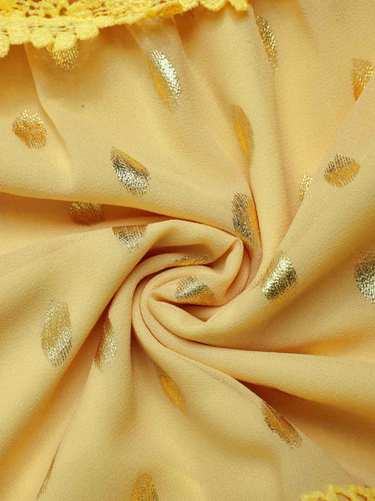 Robe jaune à pois et dentelle patchwork des années 1950 - Image 7