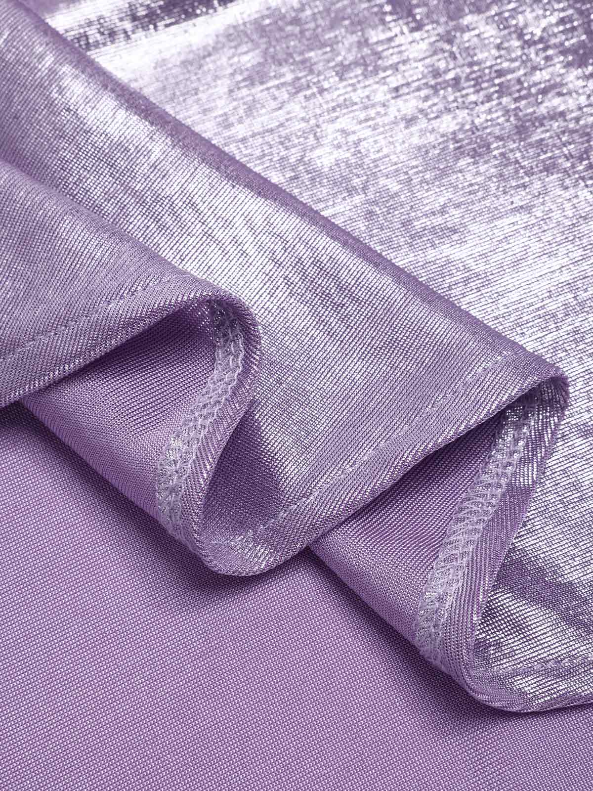 Robe lavande col bénitier avec fente haute luminosité nacrée des années 1960 - Image 8