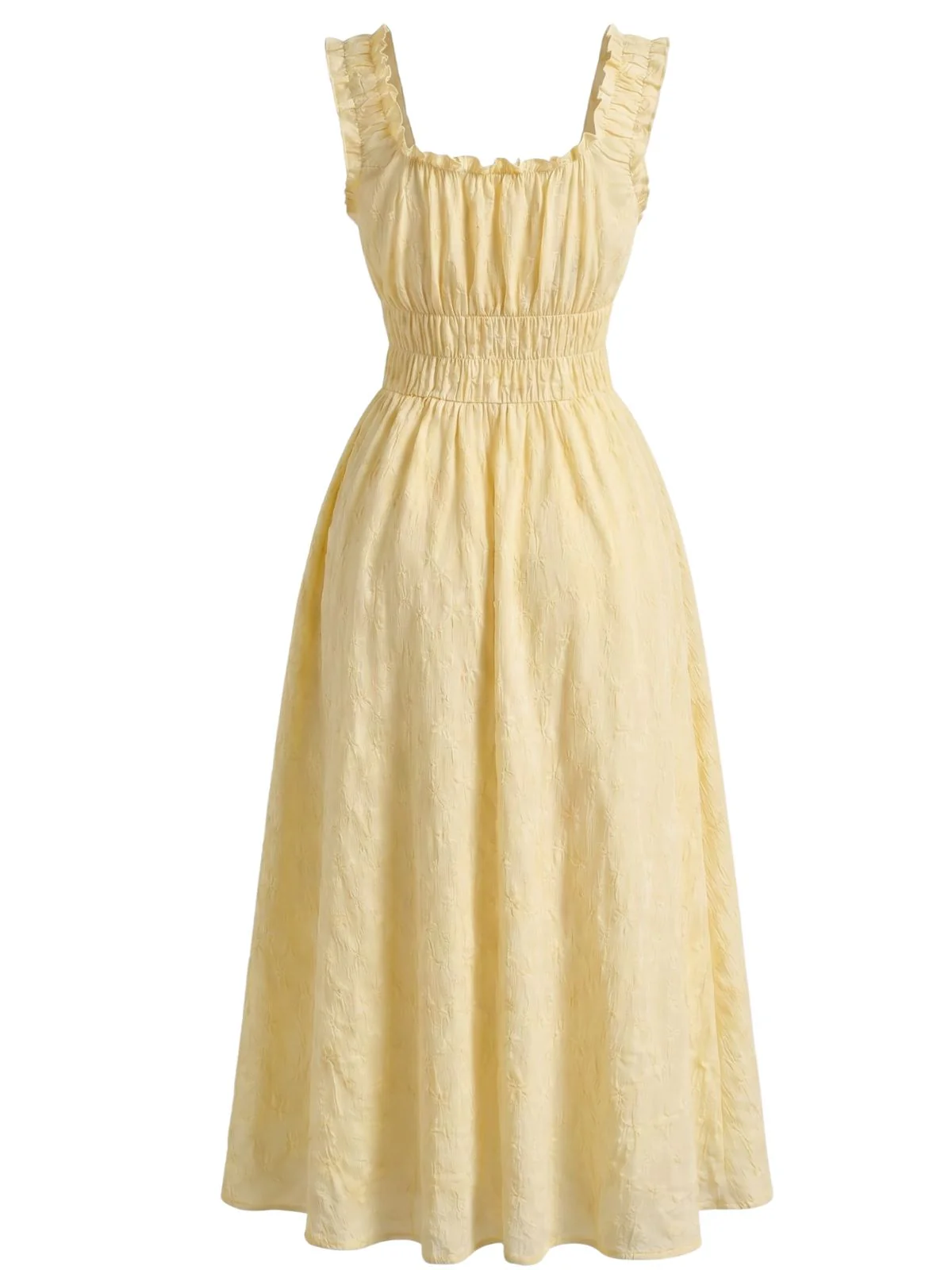 Robe Longue À Bretelles Volantées Rose Années 1940 - Image 5