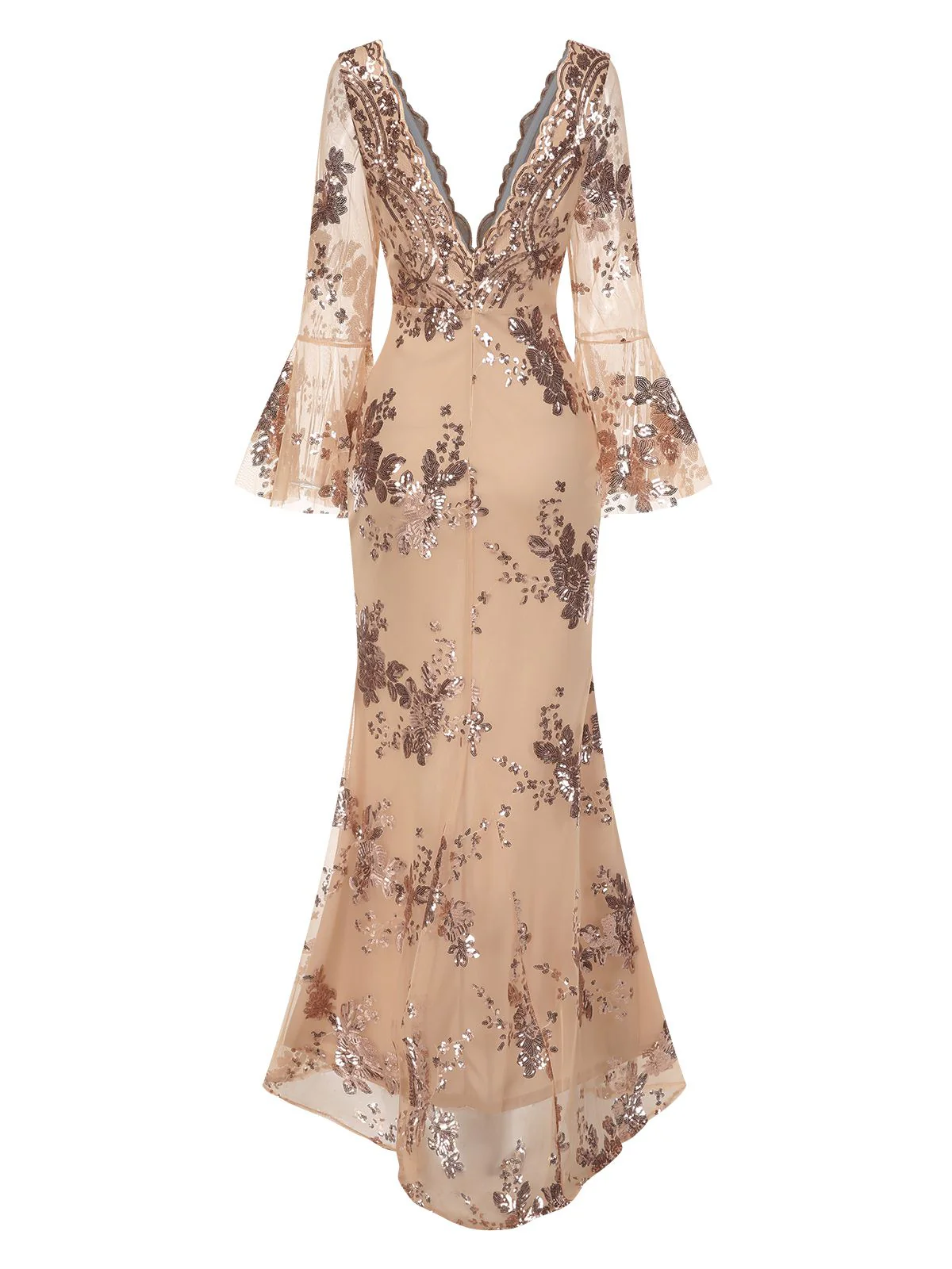 Robe longue à paillettes et col en V profond des années 1930 - Image 13