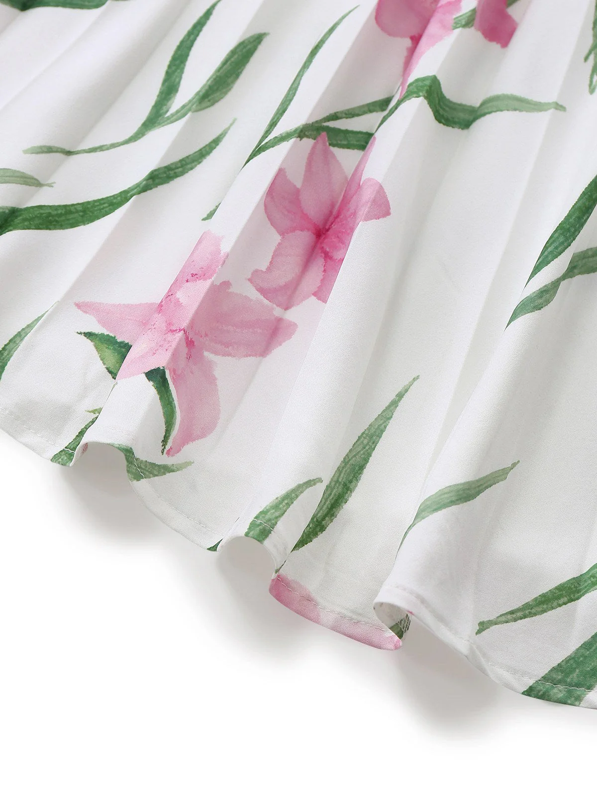 Robe longue blanche sans manches à col rond et imprimé floral années 1930 - Image 6