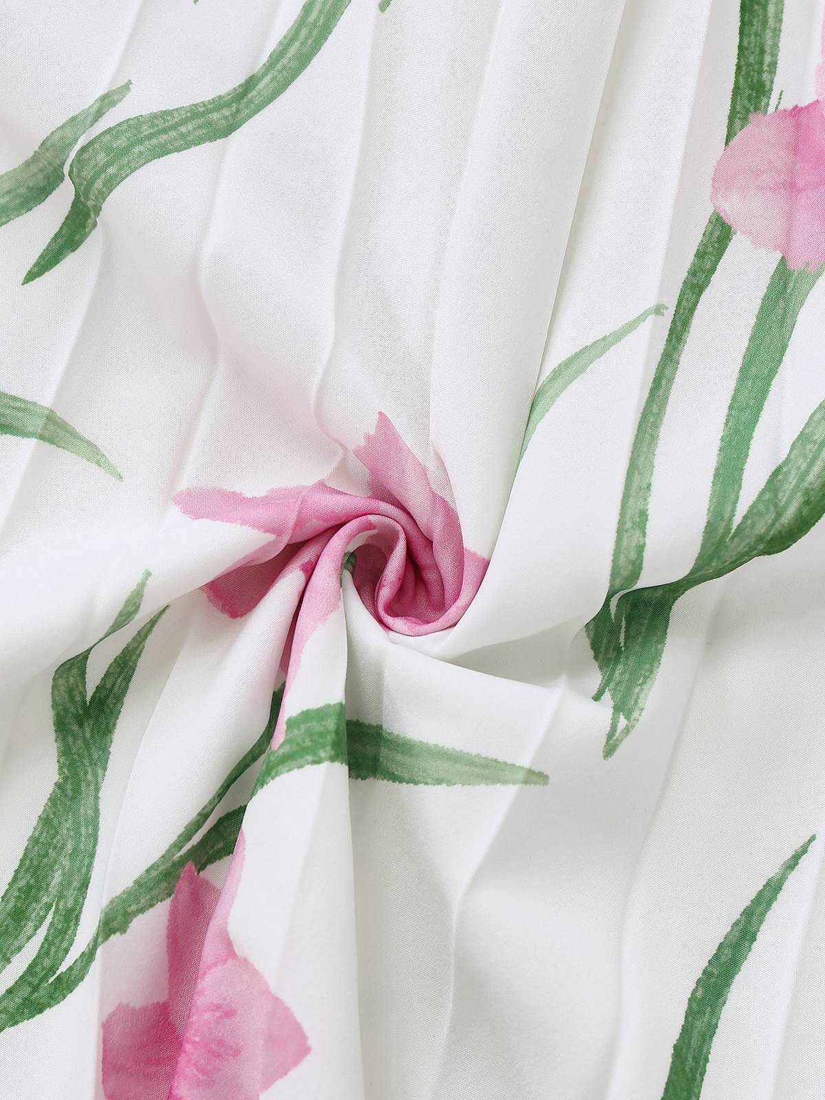 Robe longue blanche sans manches à col rond et imprimé floral années 1930 - Image 7